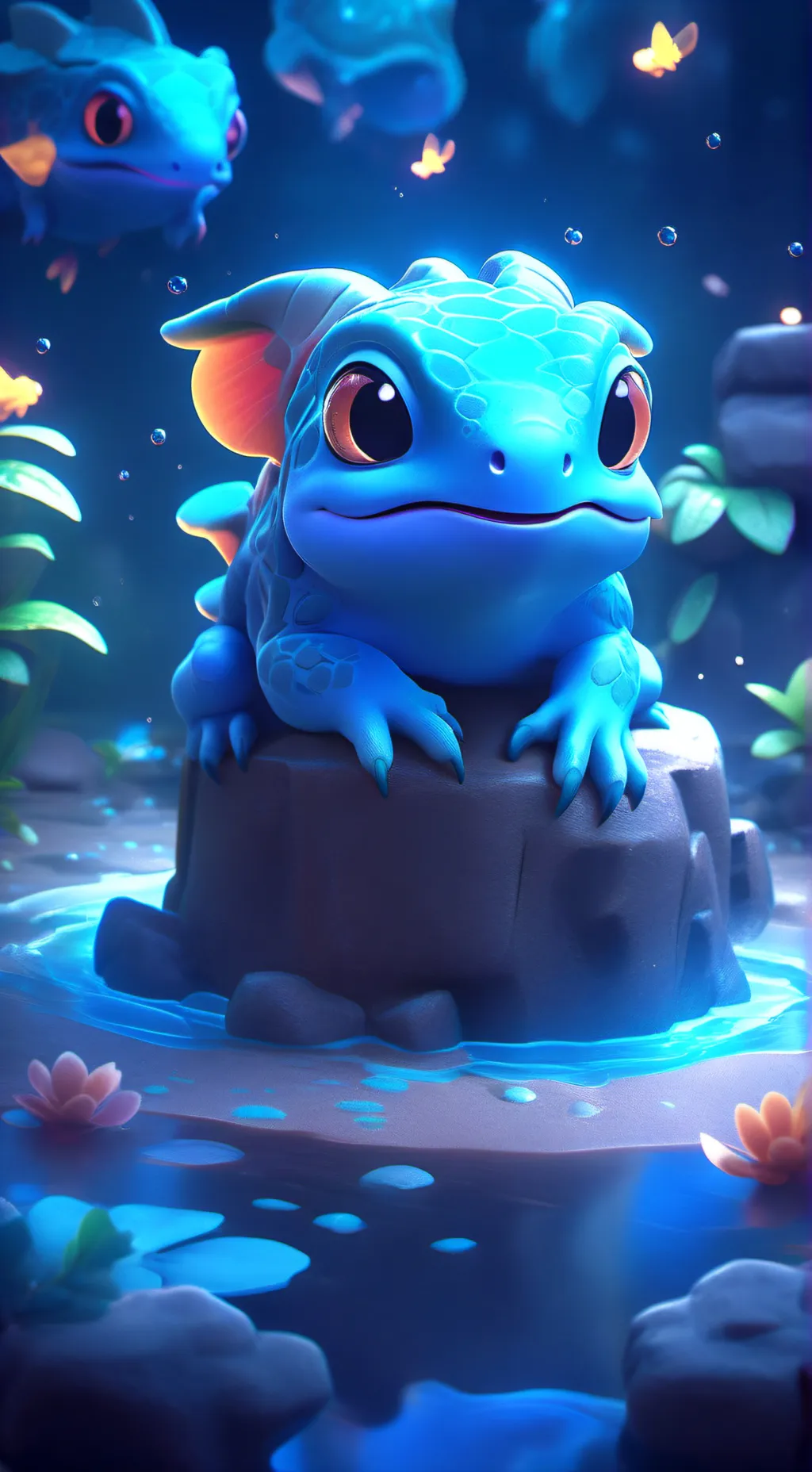 ai character: Smiling critters background