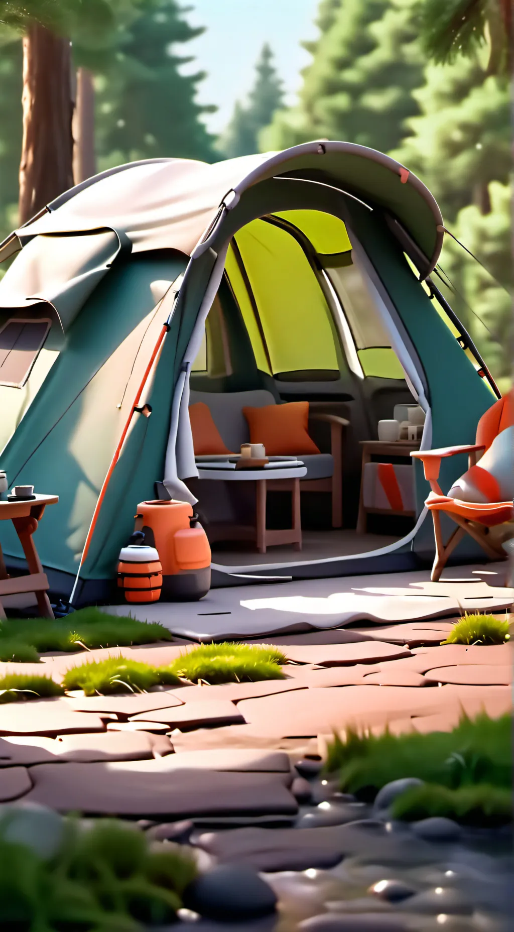 ai character: Sprunki camp background