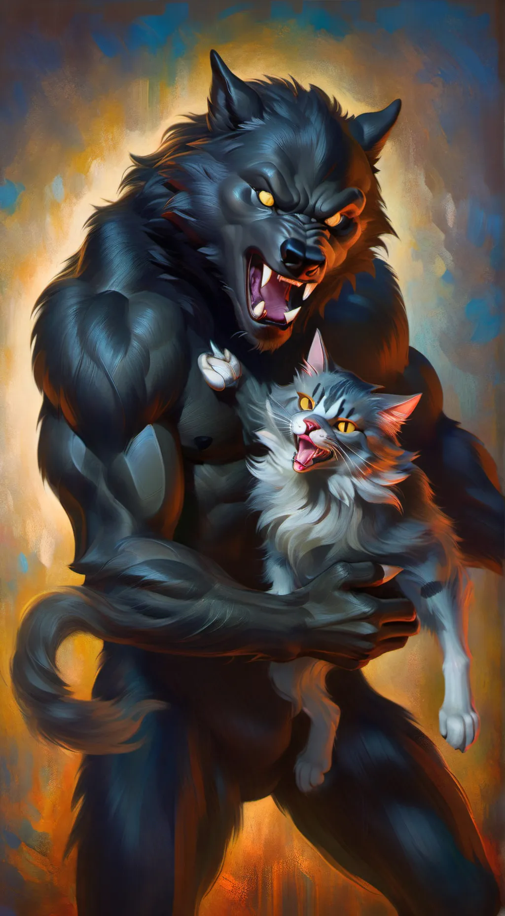 ai character: gray and black background