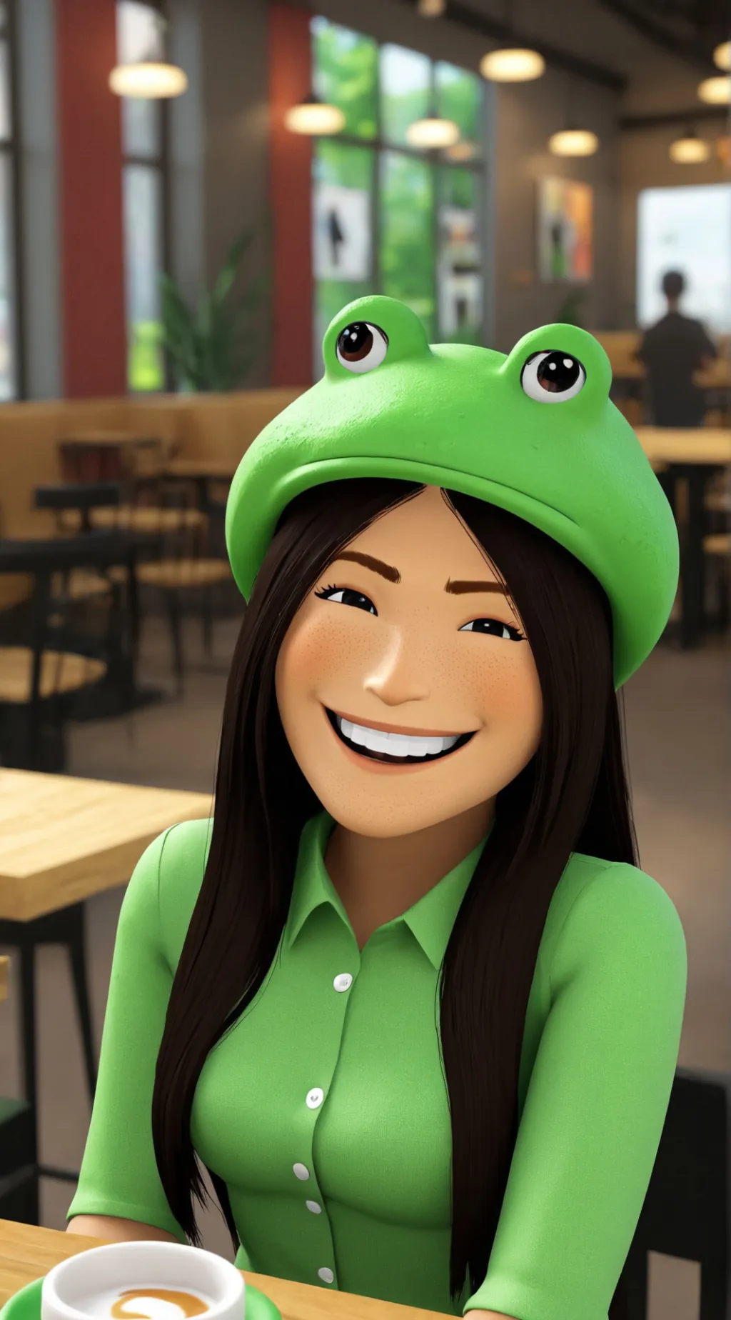 ai character: Froggy background