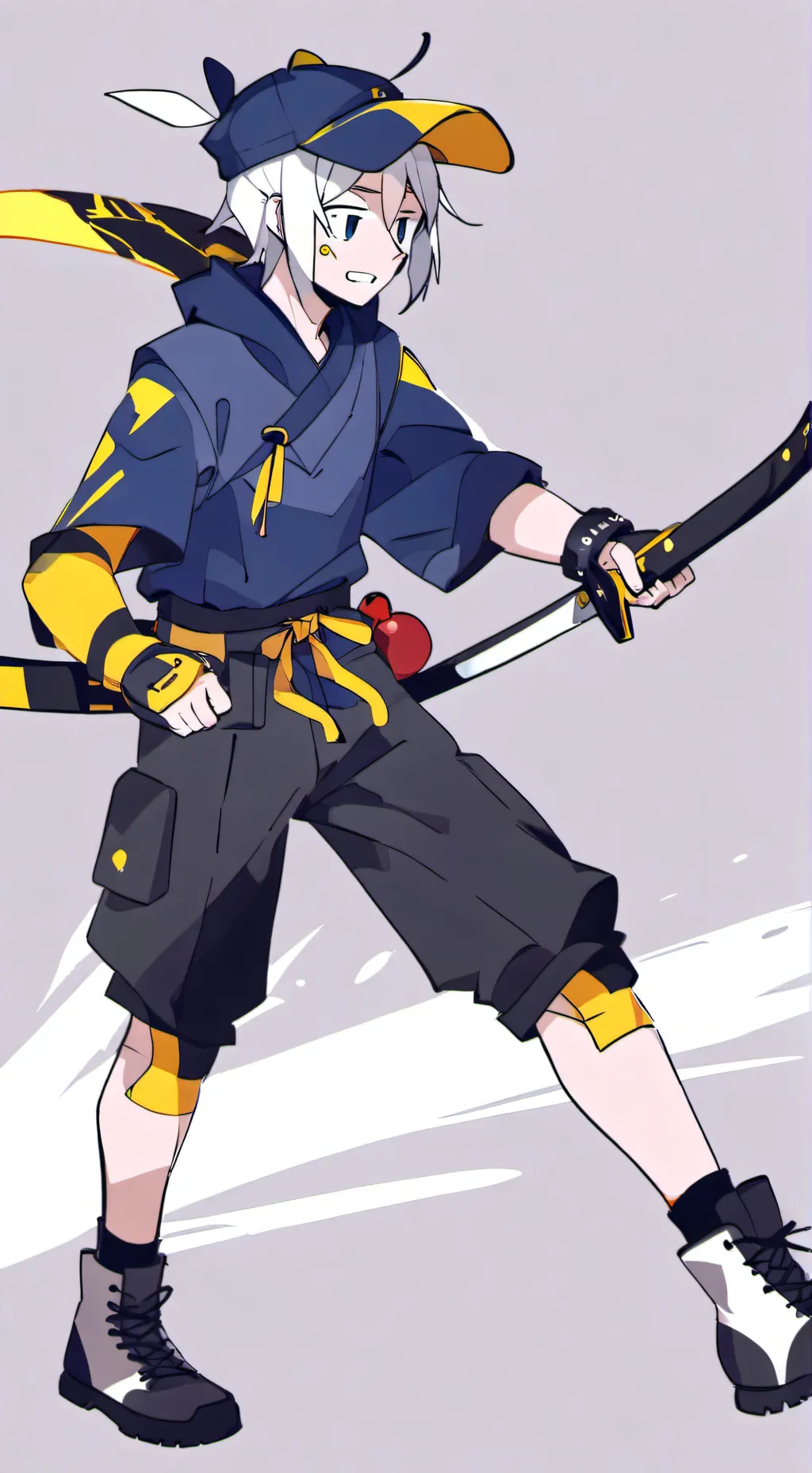ai character: Yellow and blue background