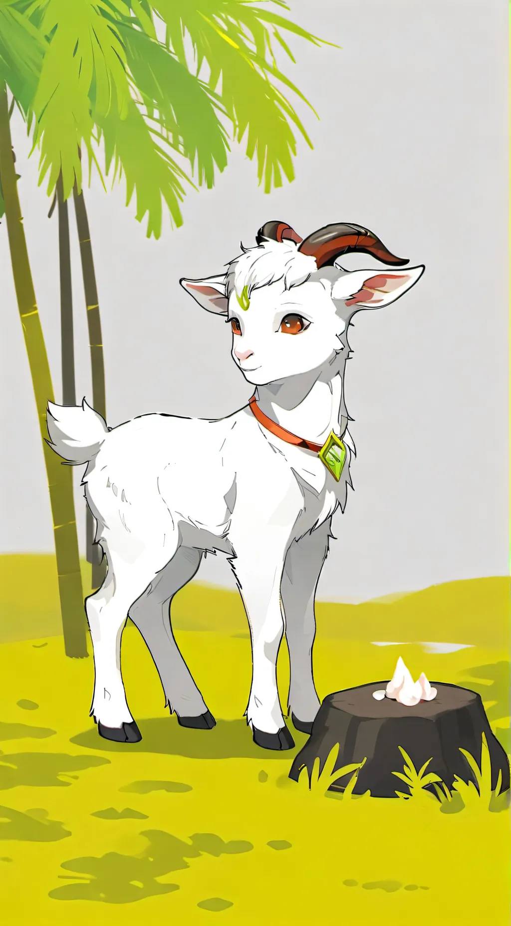 ai character: Baby goat  background