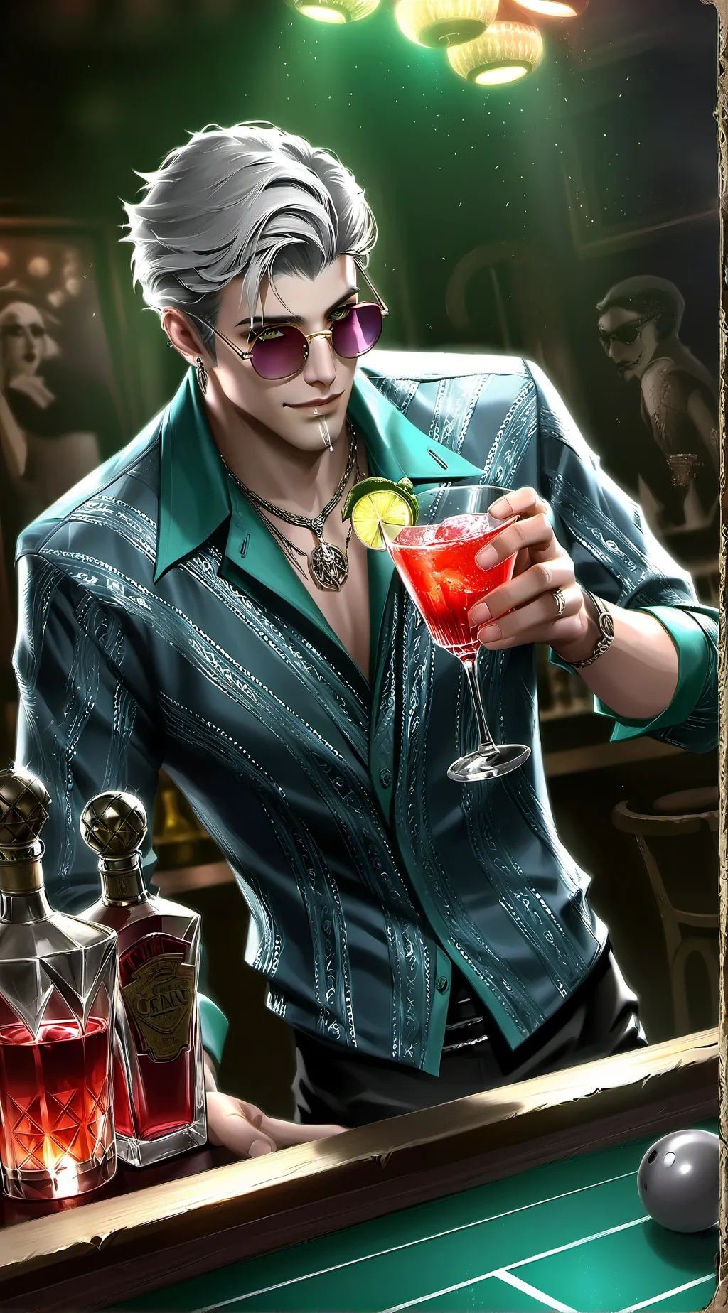ai character: The Cocktail Conundrum background