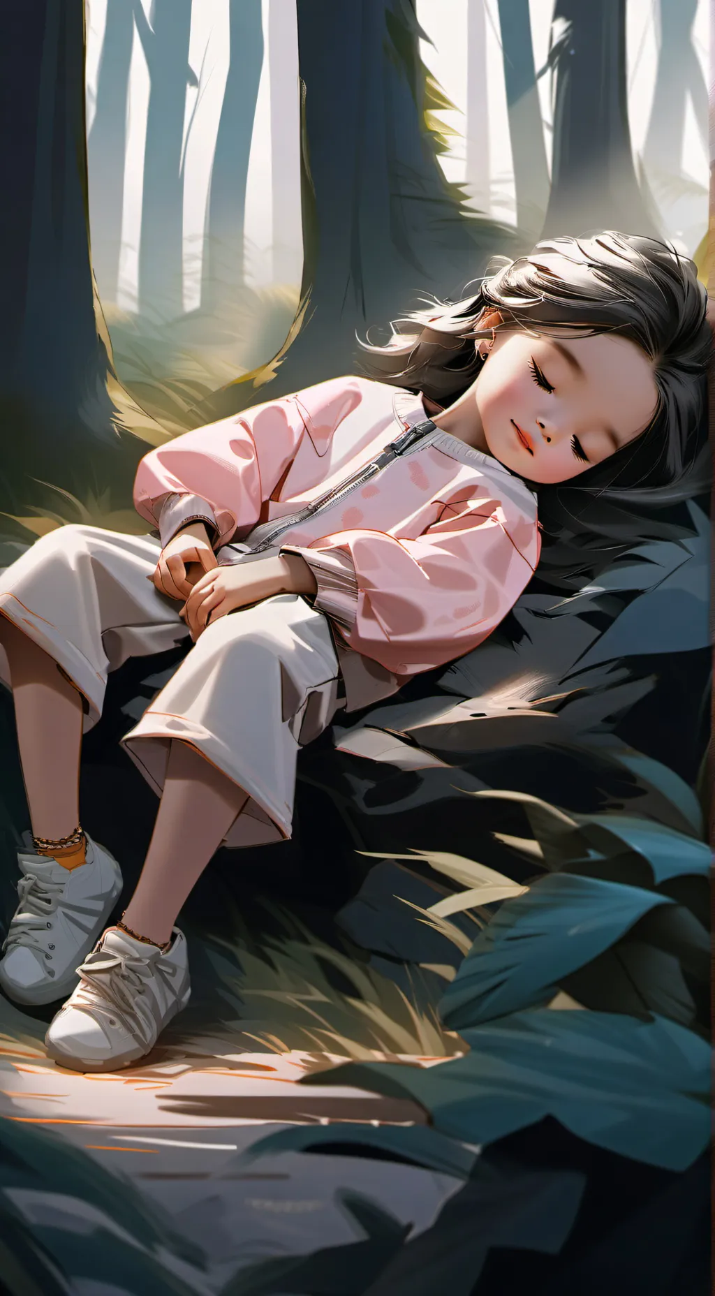 ai character: toddler girl  background