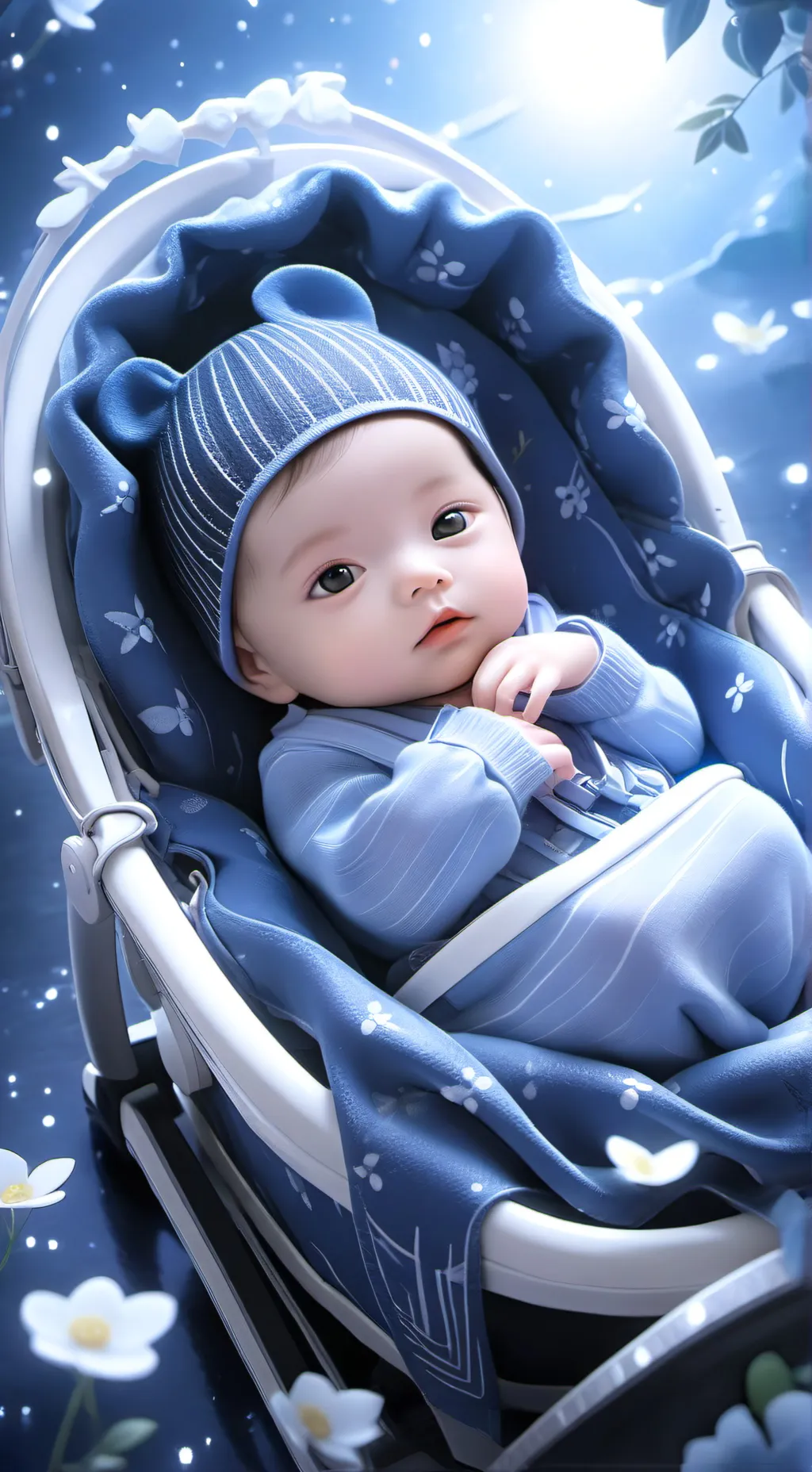 ai character: newborn baby background