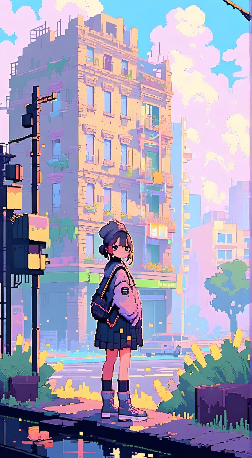 ai character: Pamela Yana  background