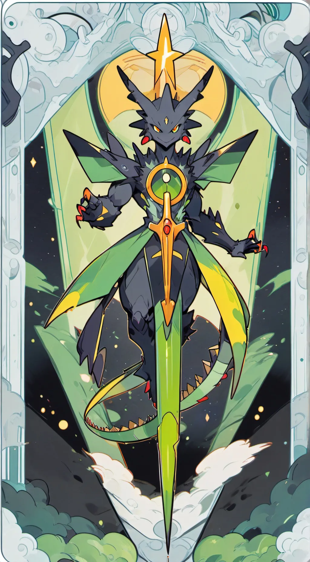 ai character: Rayquaza  background