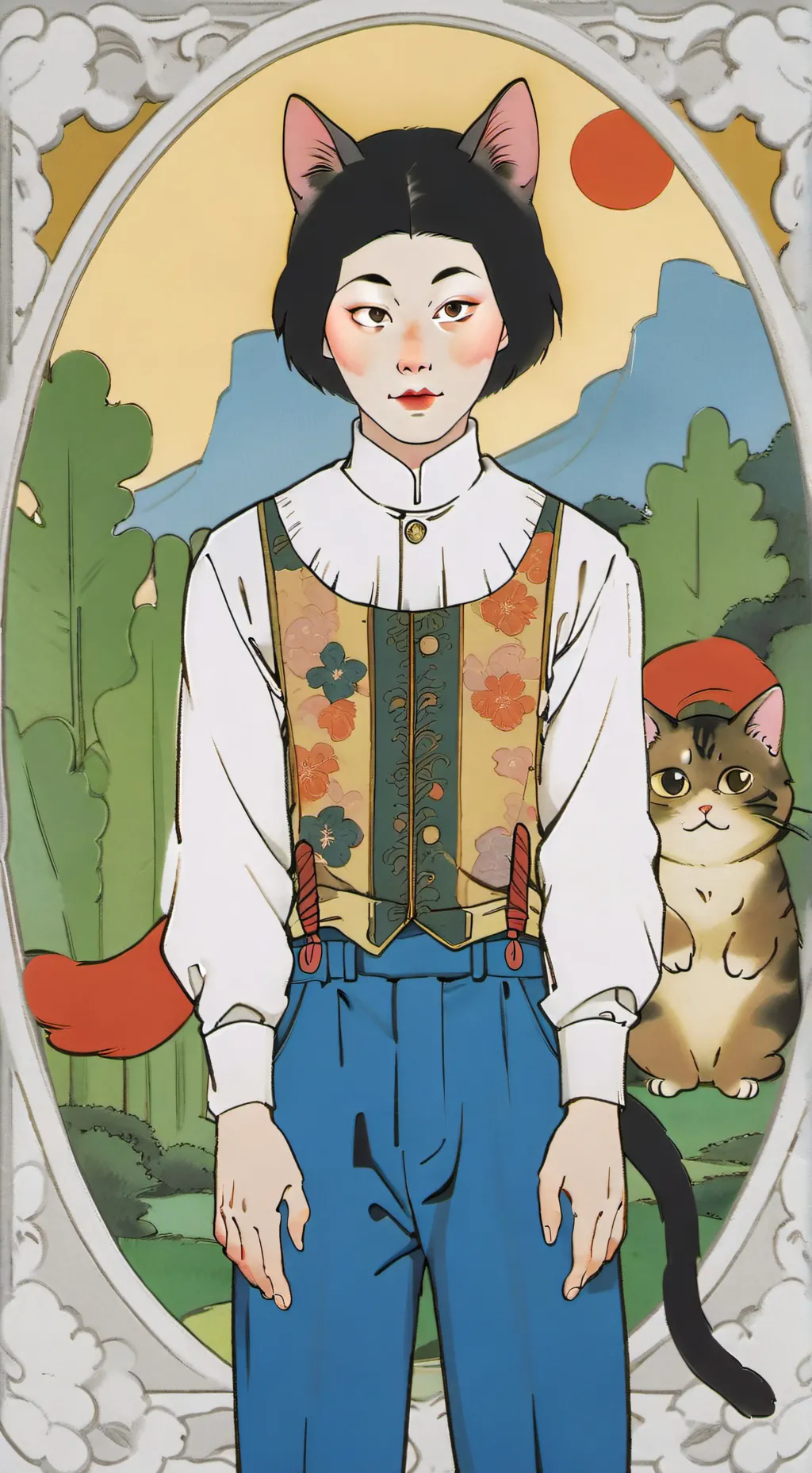 ai character: Cat Politician  background