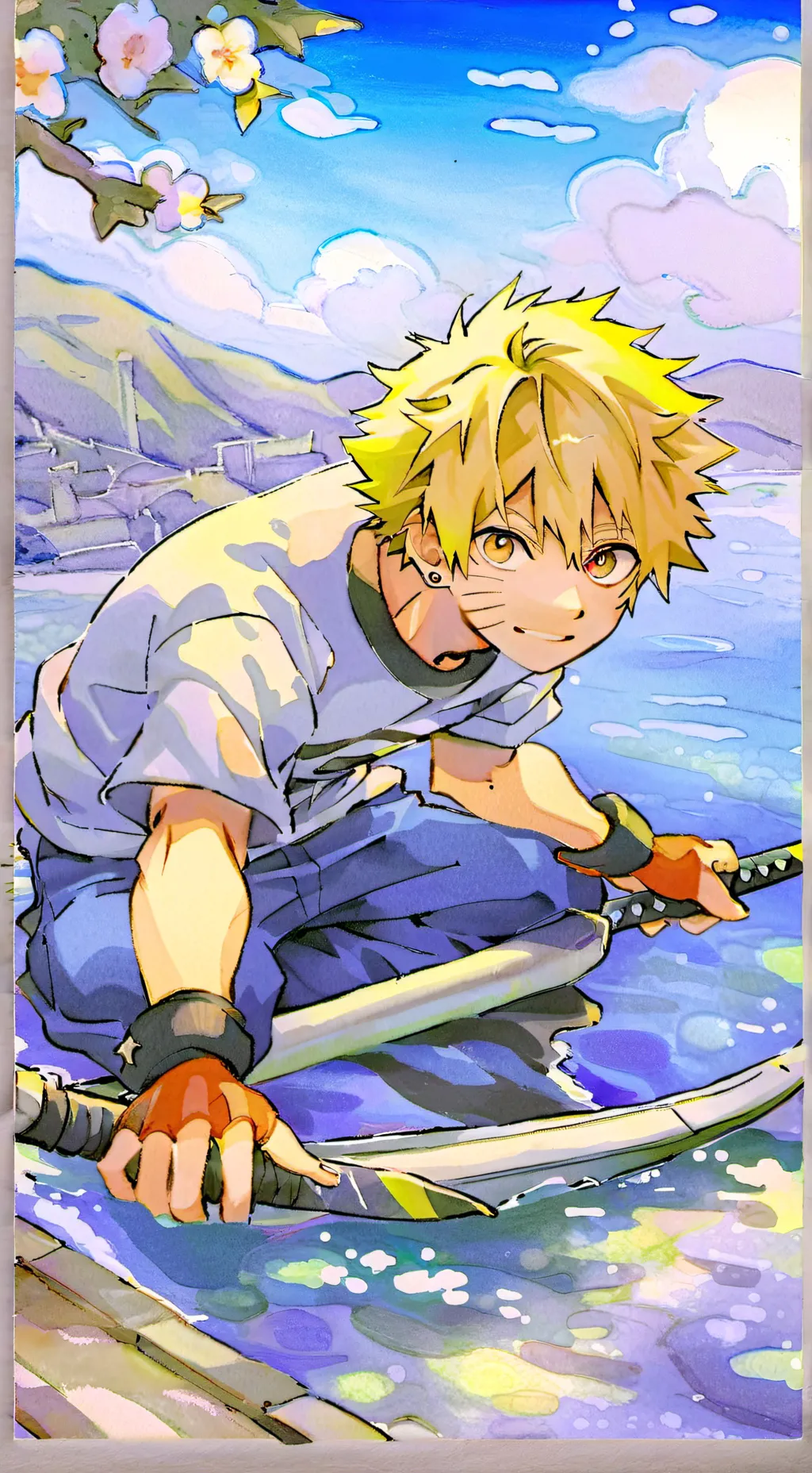 ai character: Bakugo novio omega background