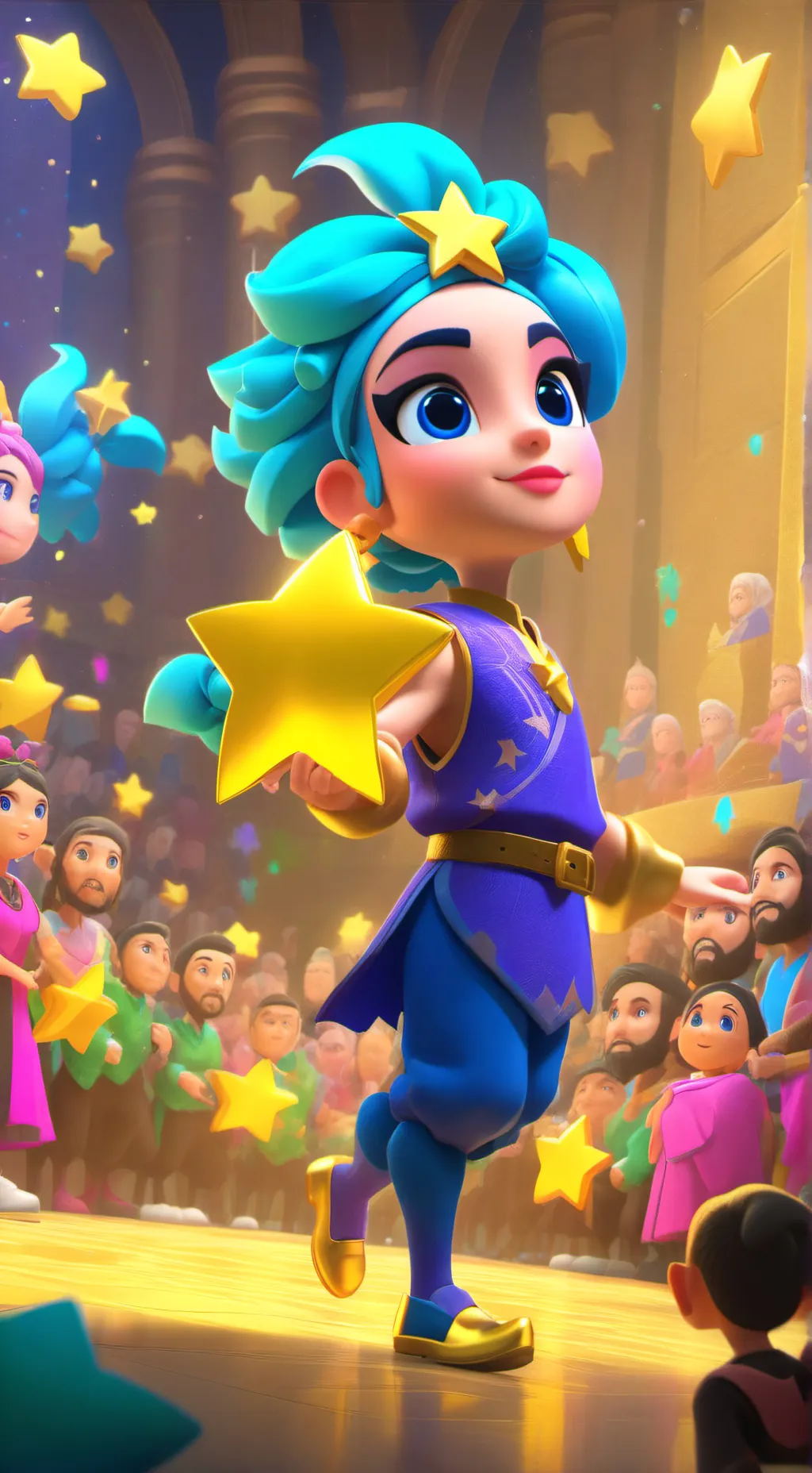 ai character: Queen of stars background