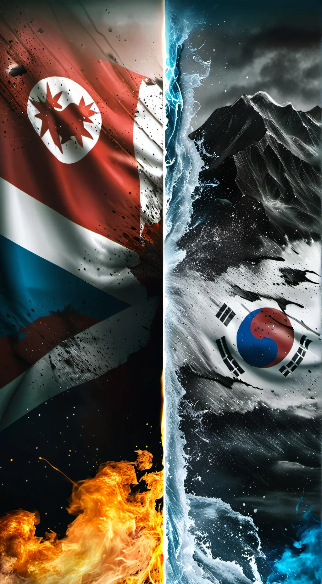 ai character: 🇰🇷 VS 🇰🇵 background
