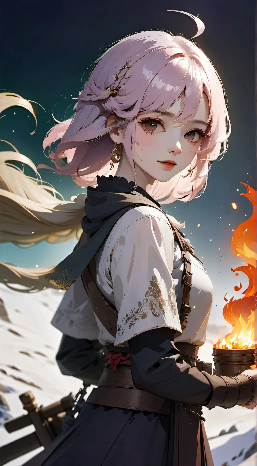 ai character: (Flame princess) background