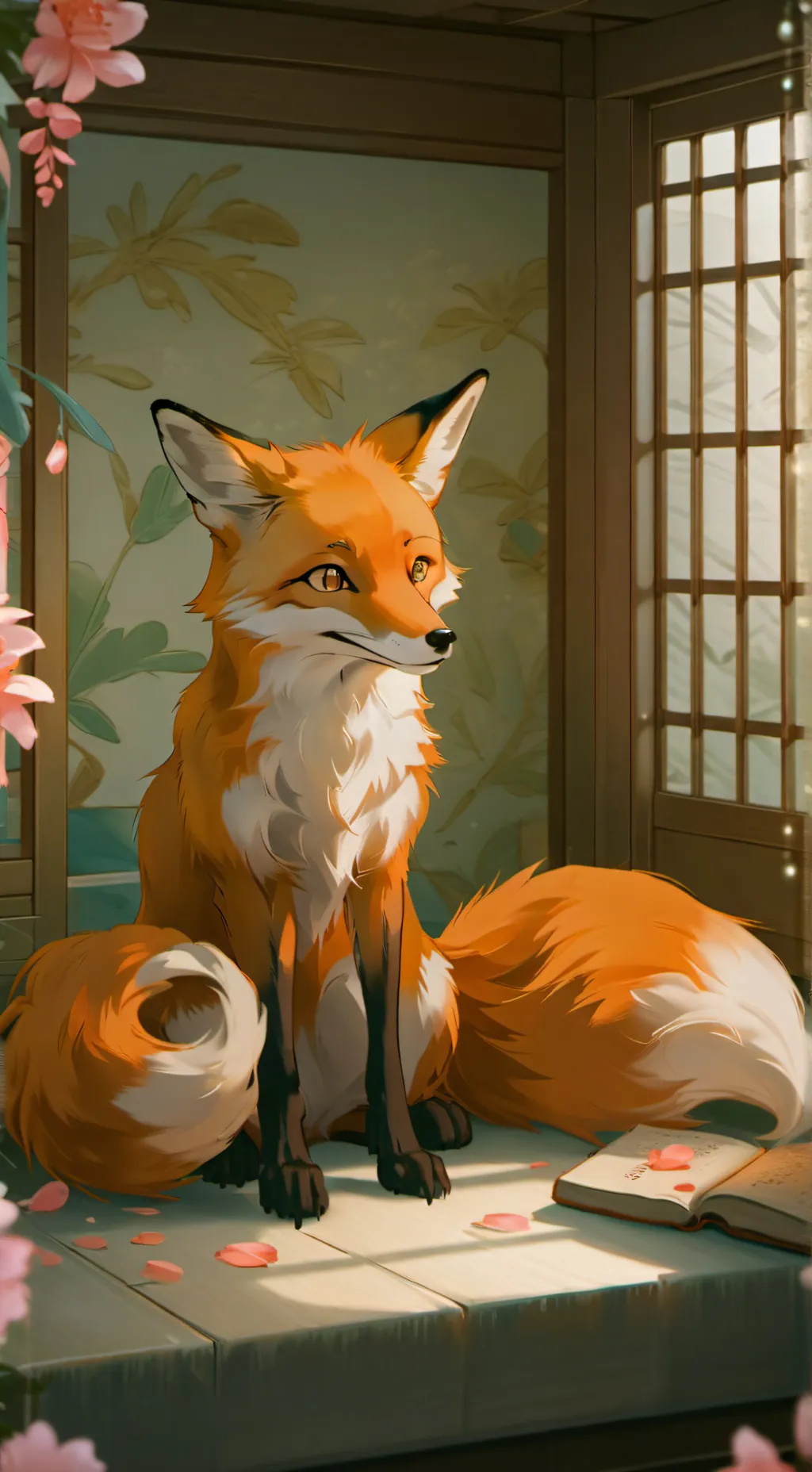 ai character: Amber Spirit Fox background