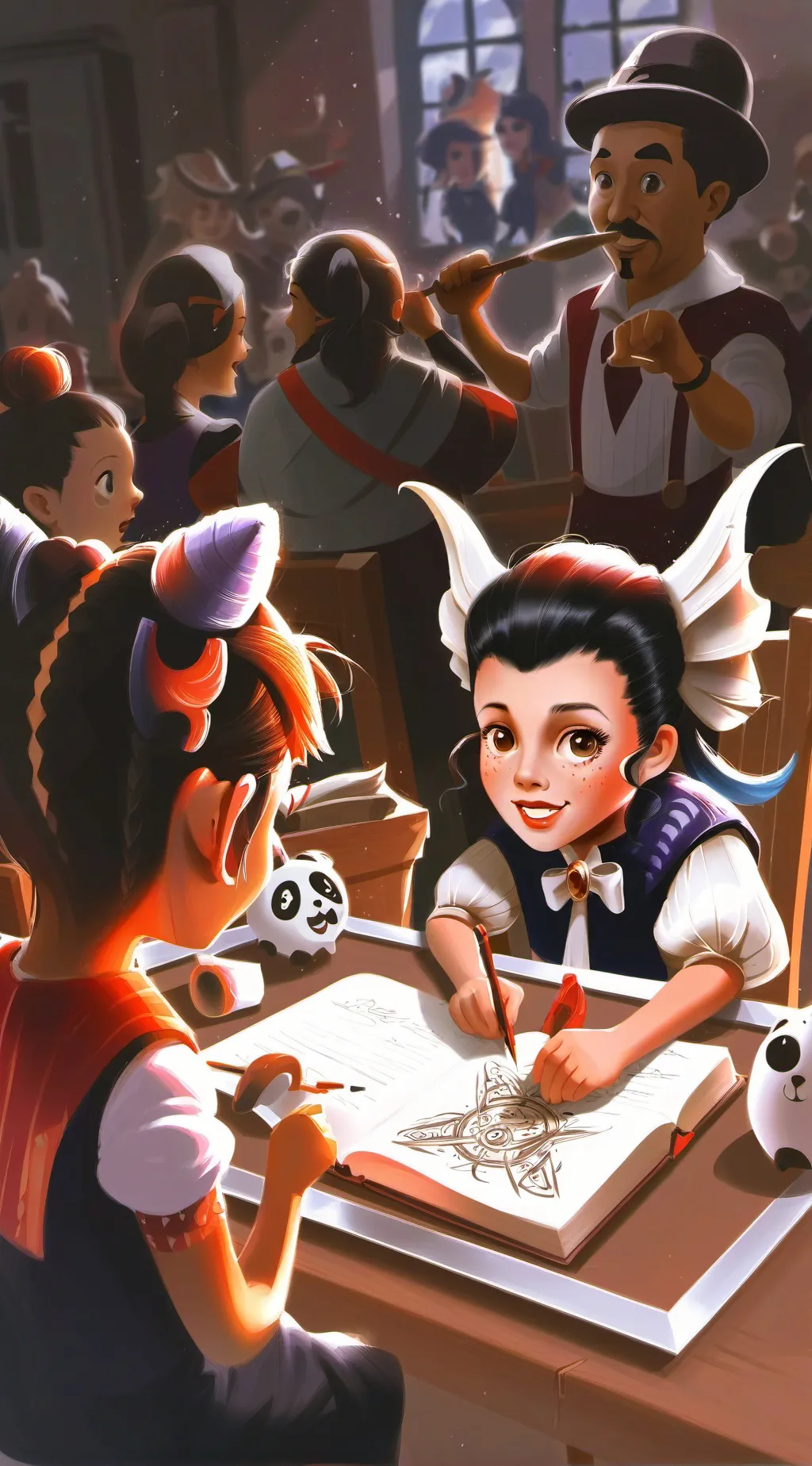 ai character: scary mansion  background