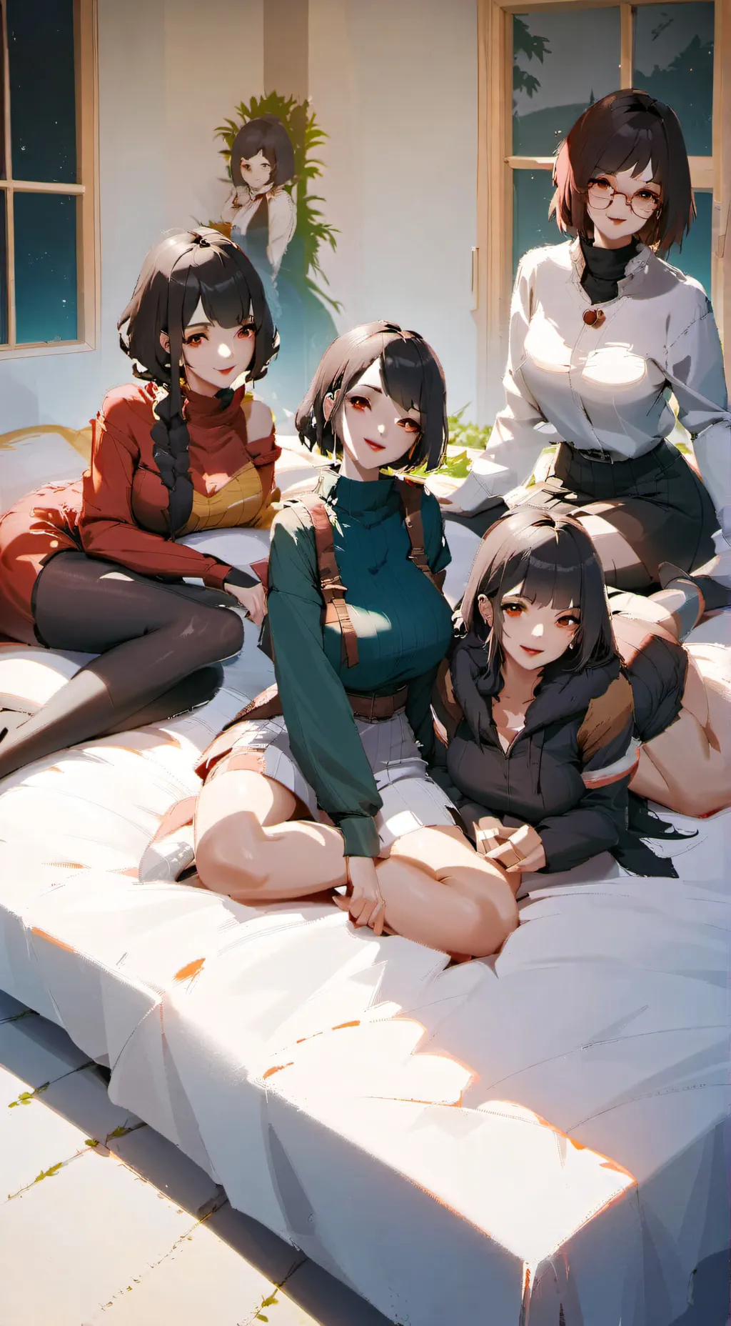 ai character:  Girls sleepover background