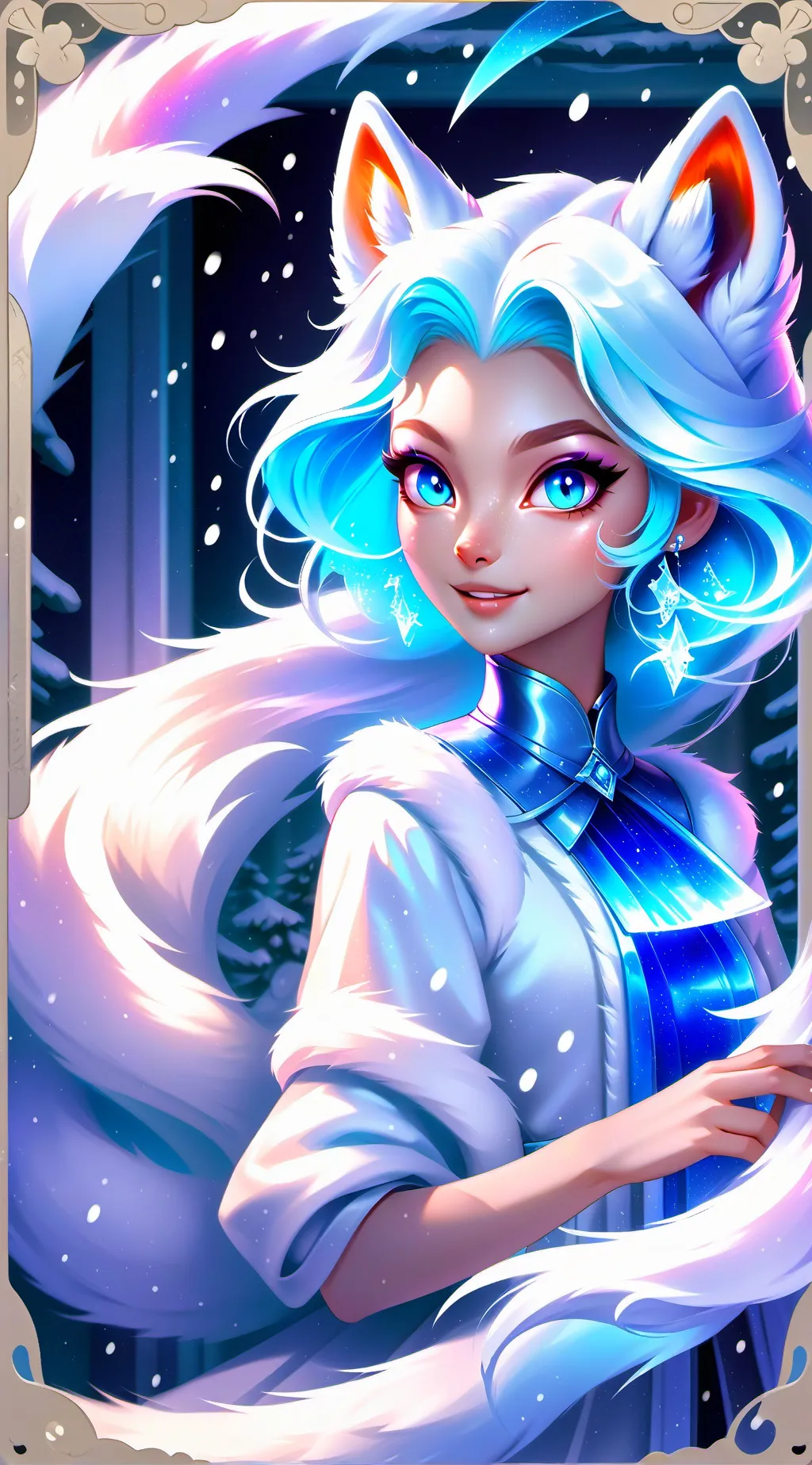 ai character: Snowy Paw Furry background
