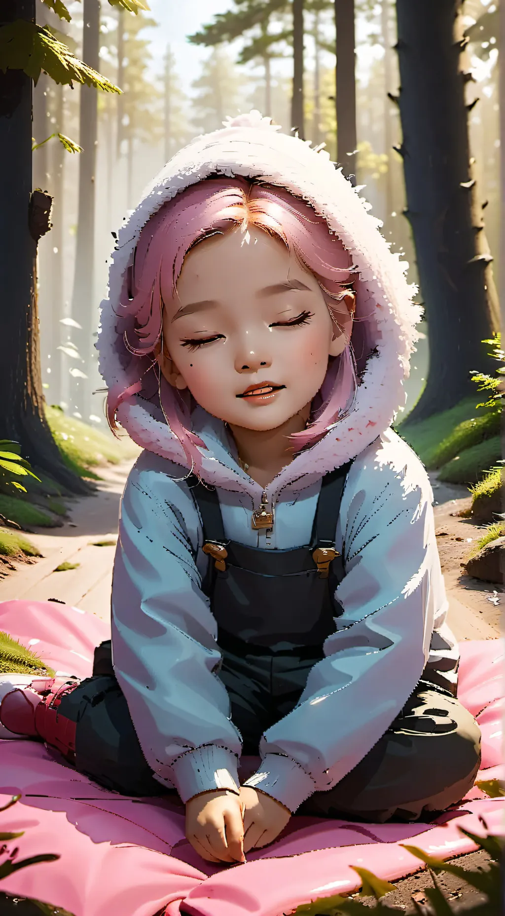 ai character: toddler fox girl  background