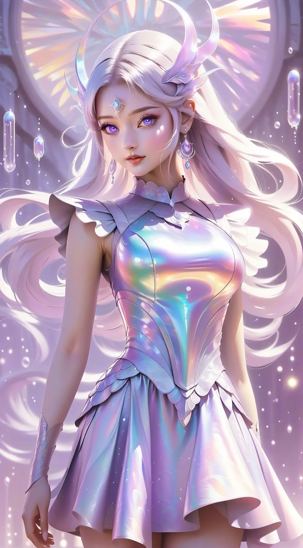ai character: crystal background