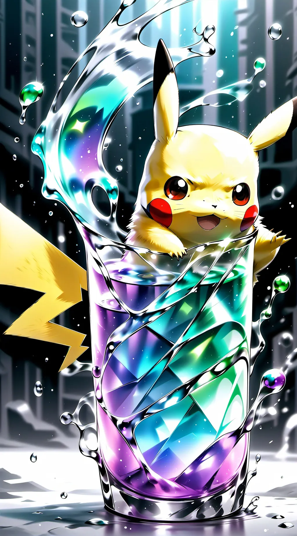 ai character: Pikachu  background