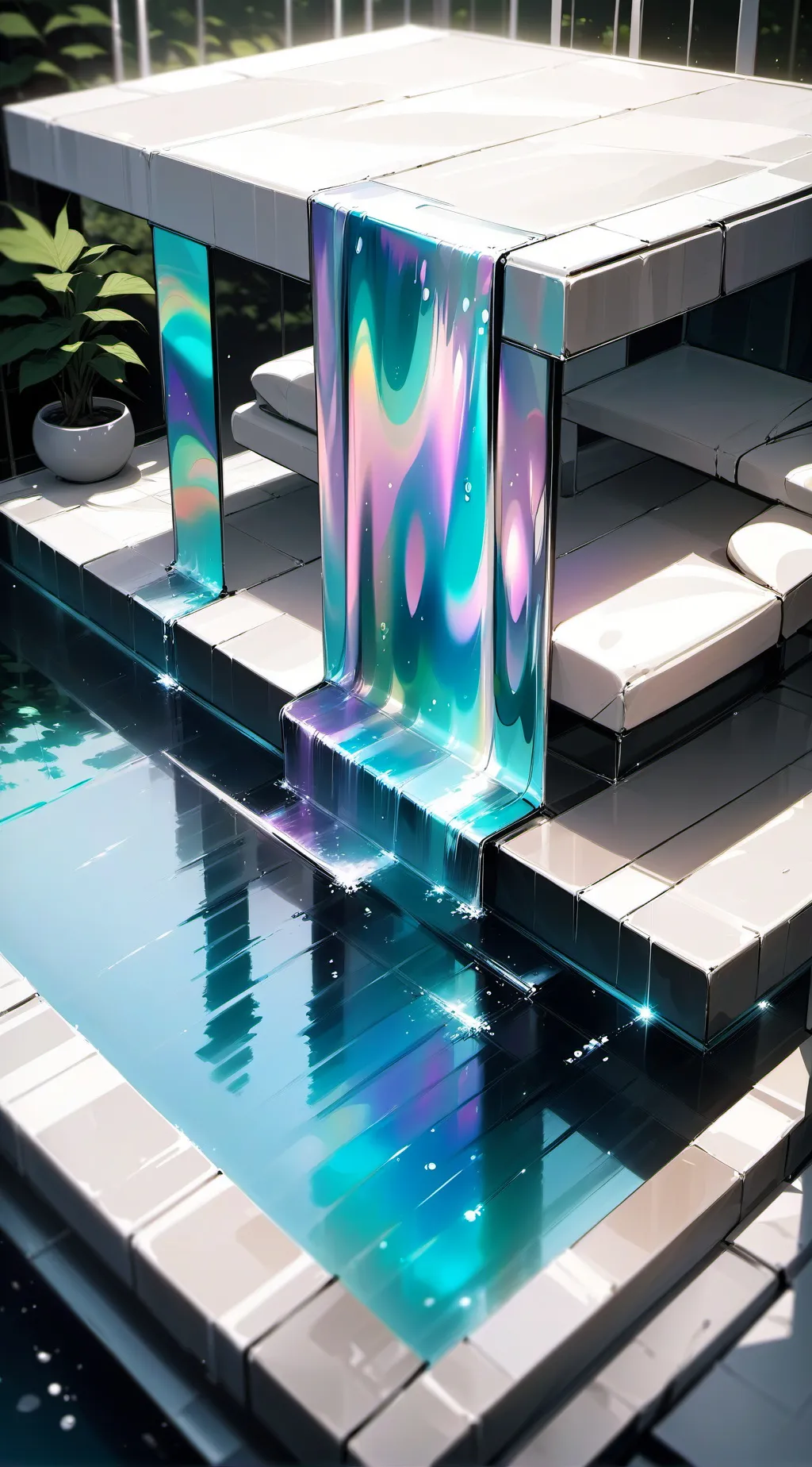 ai character: Sprunki Piscina background