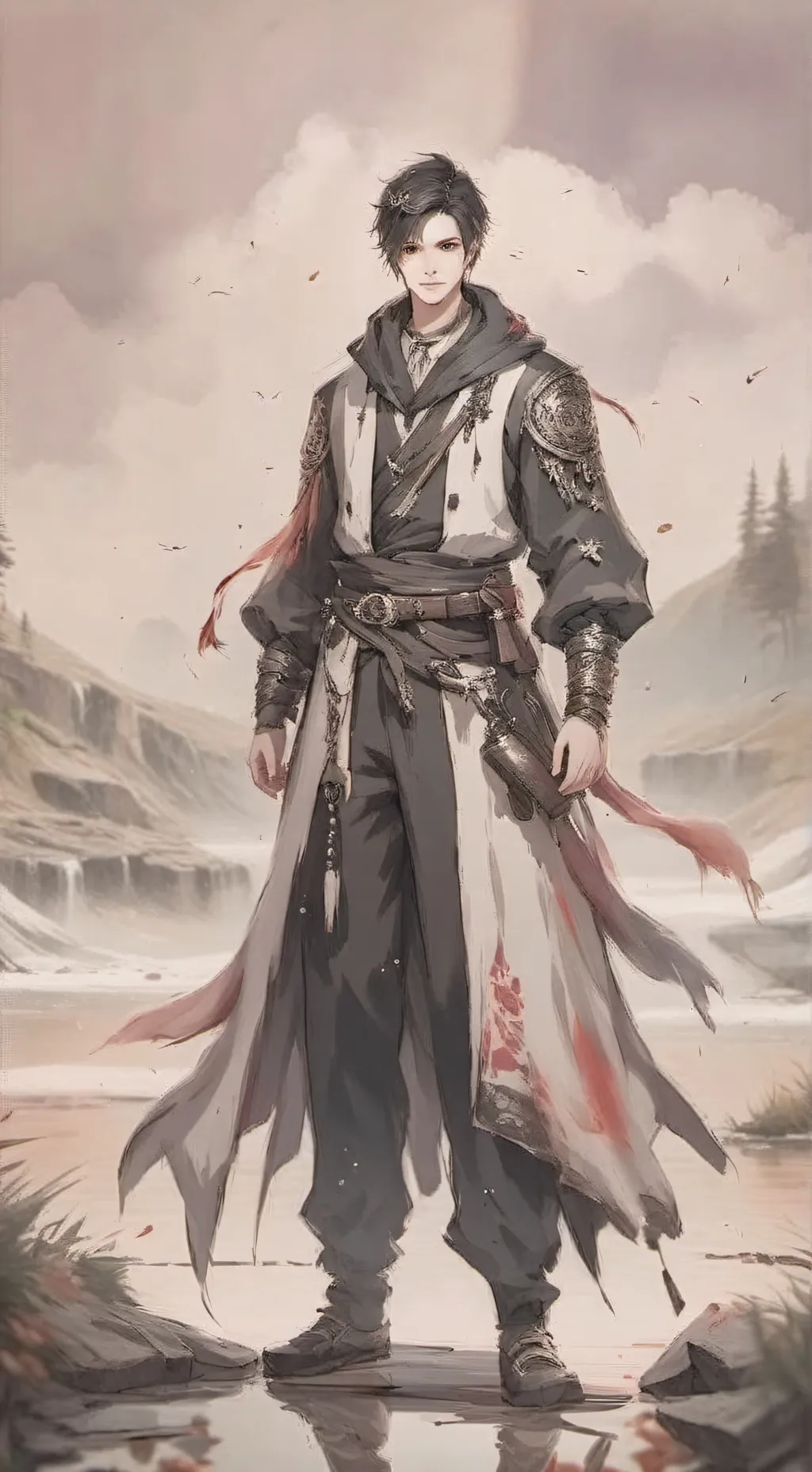 ai character: водопадны background