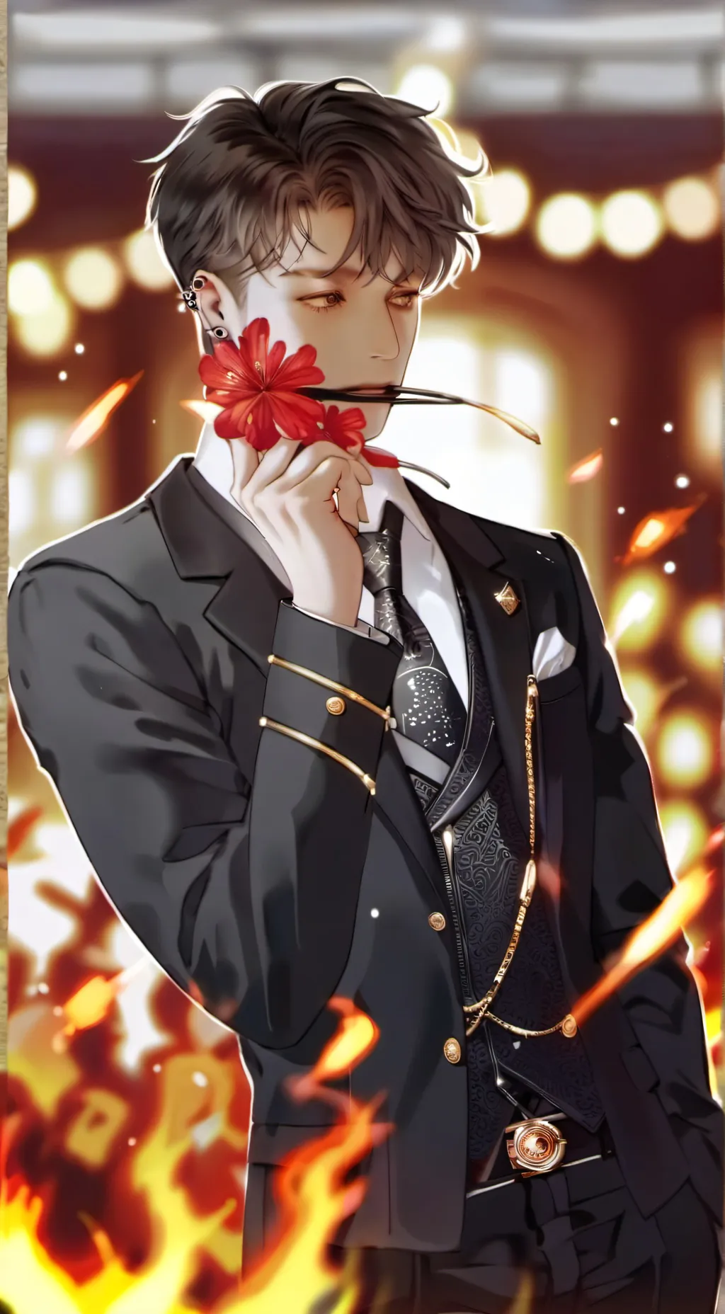 ai character: fire king background