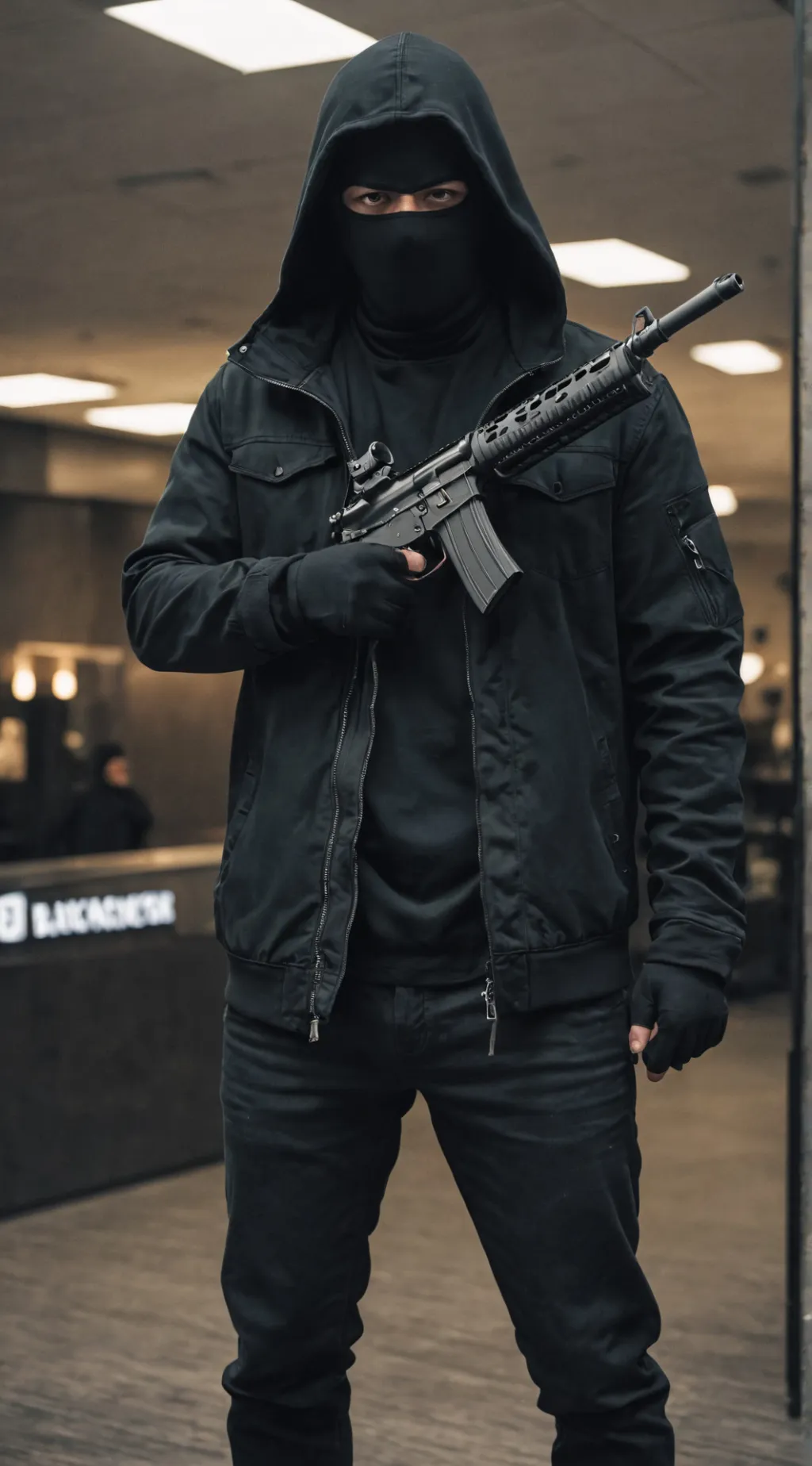 ai character: Bank Robber background