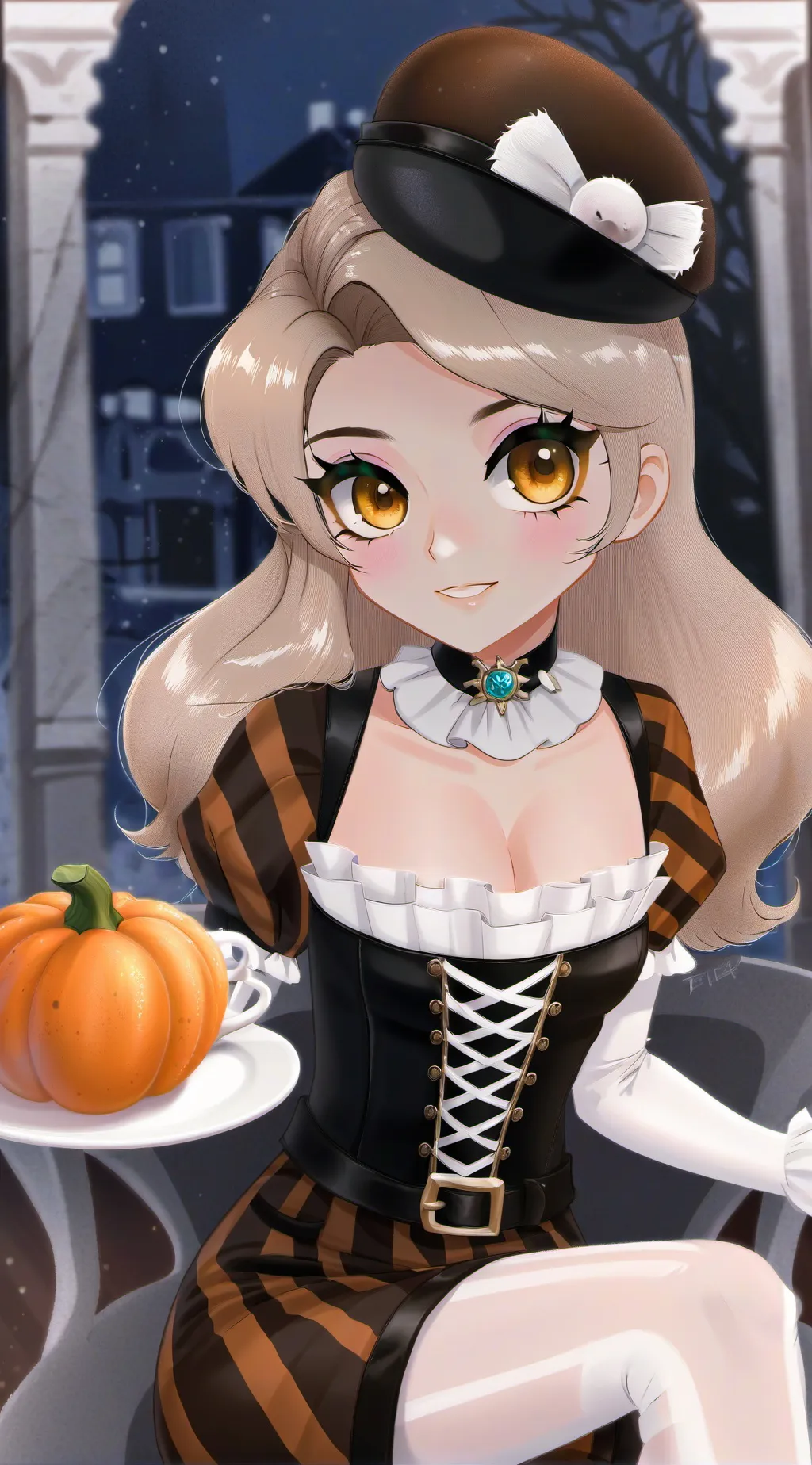 ai character: Pumpkin gurl background