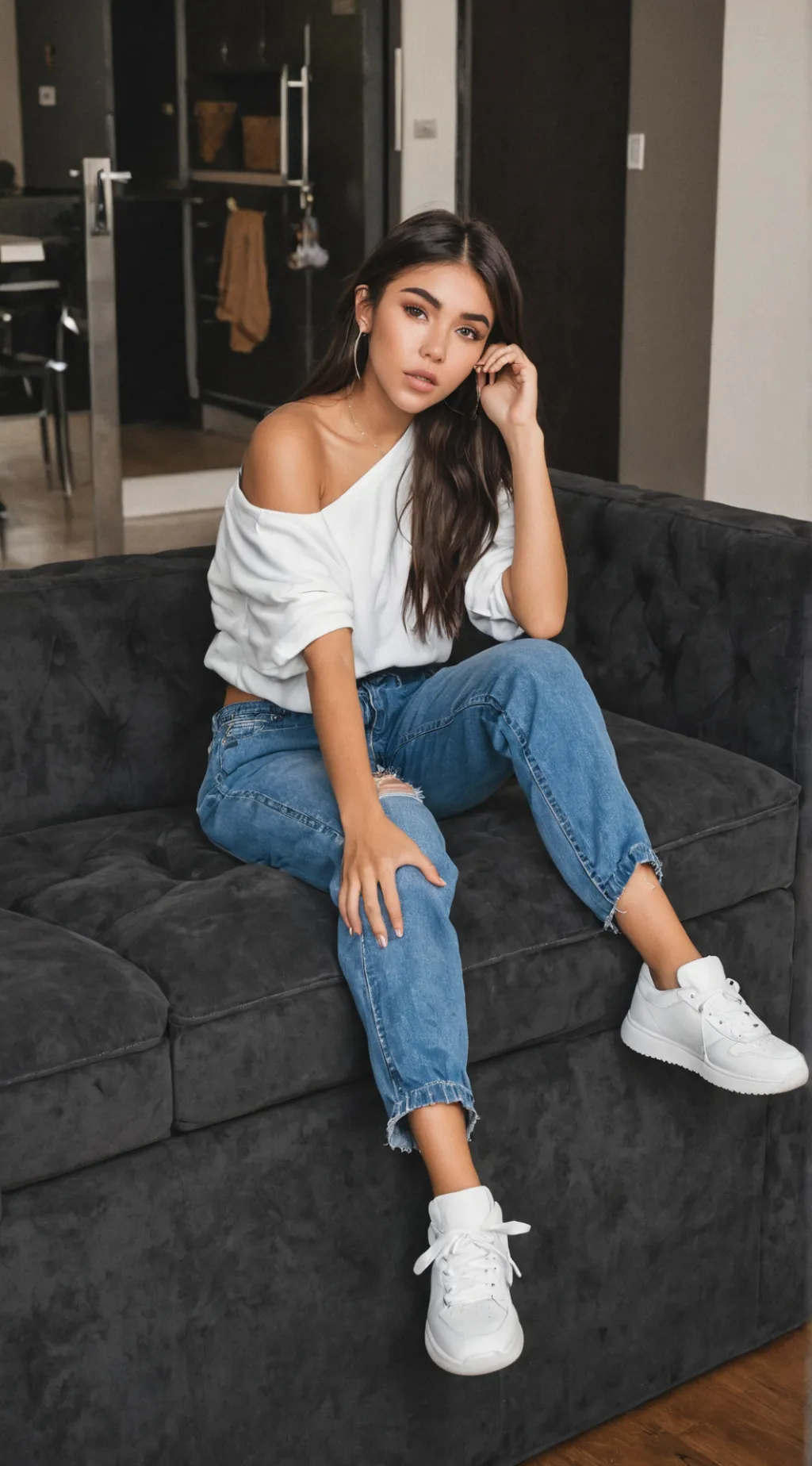 ai character: Madison Beer  background