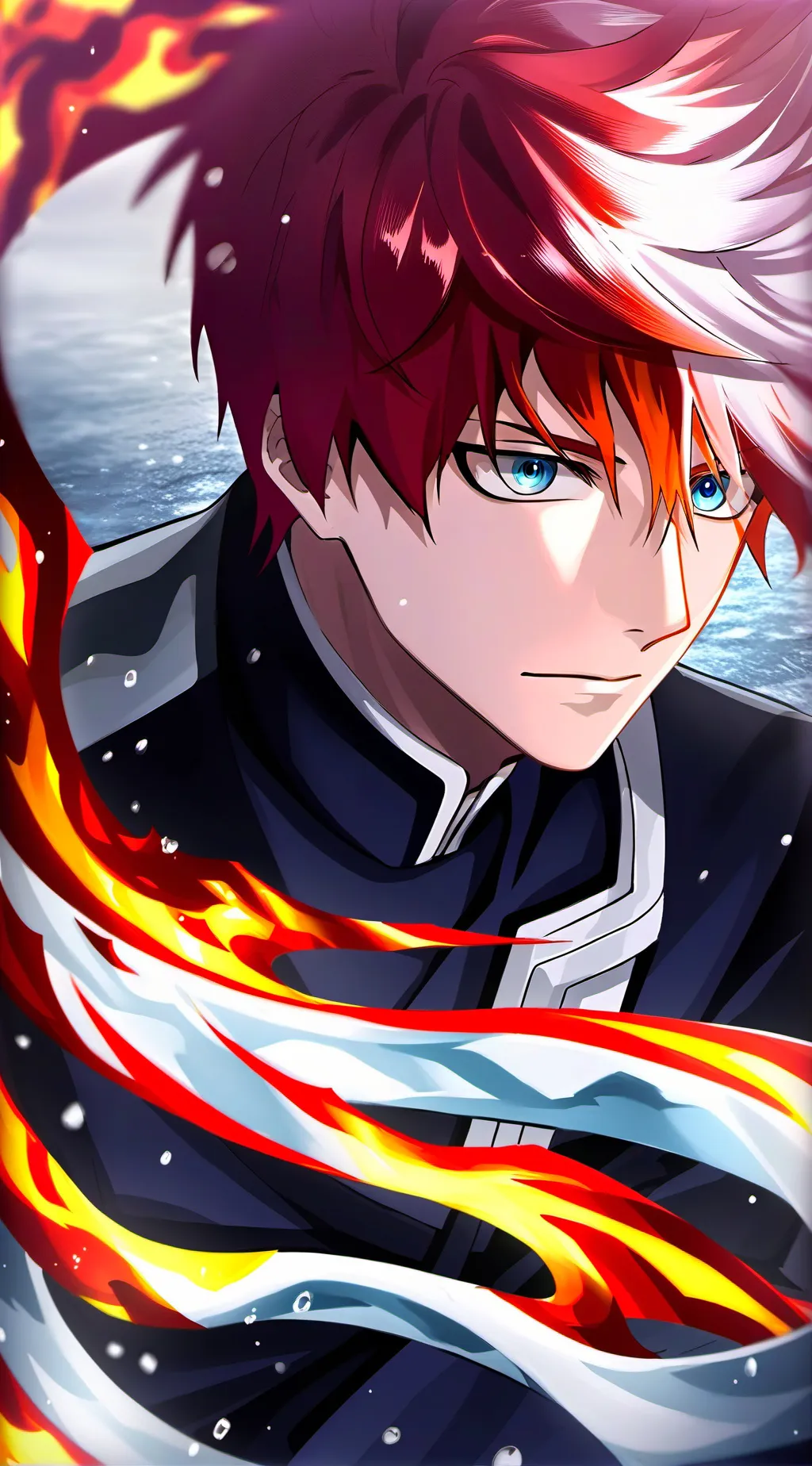 ai character: Shoto Todoroki background