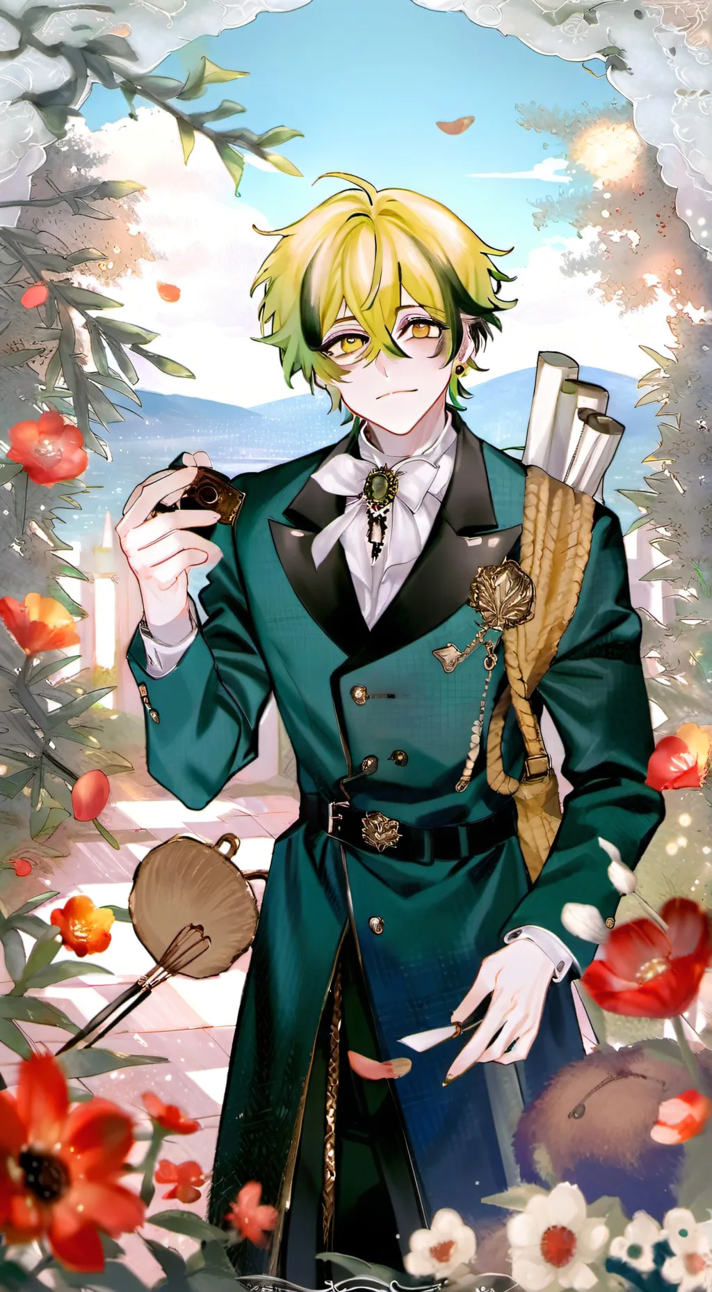 ai character: Rantaro amami background