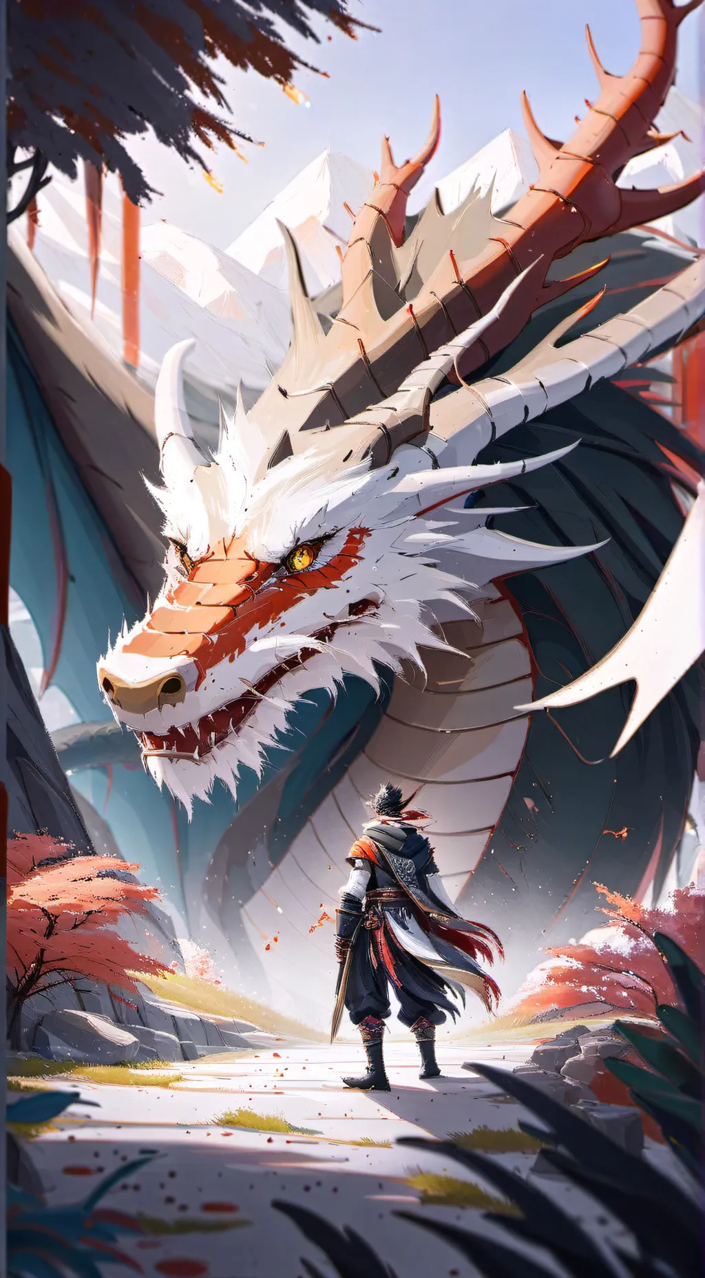 ai character: Heart beat dragon background
