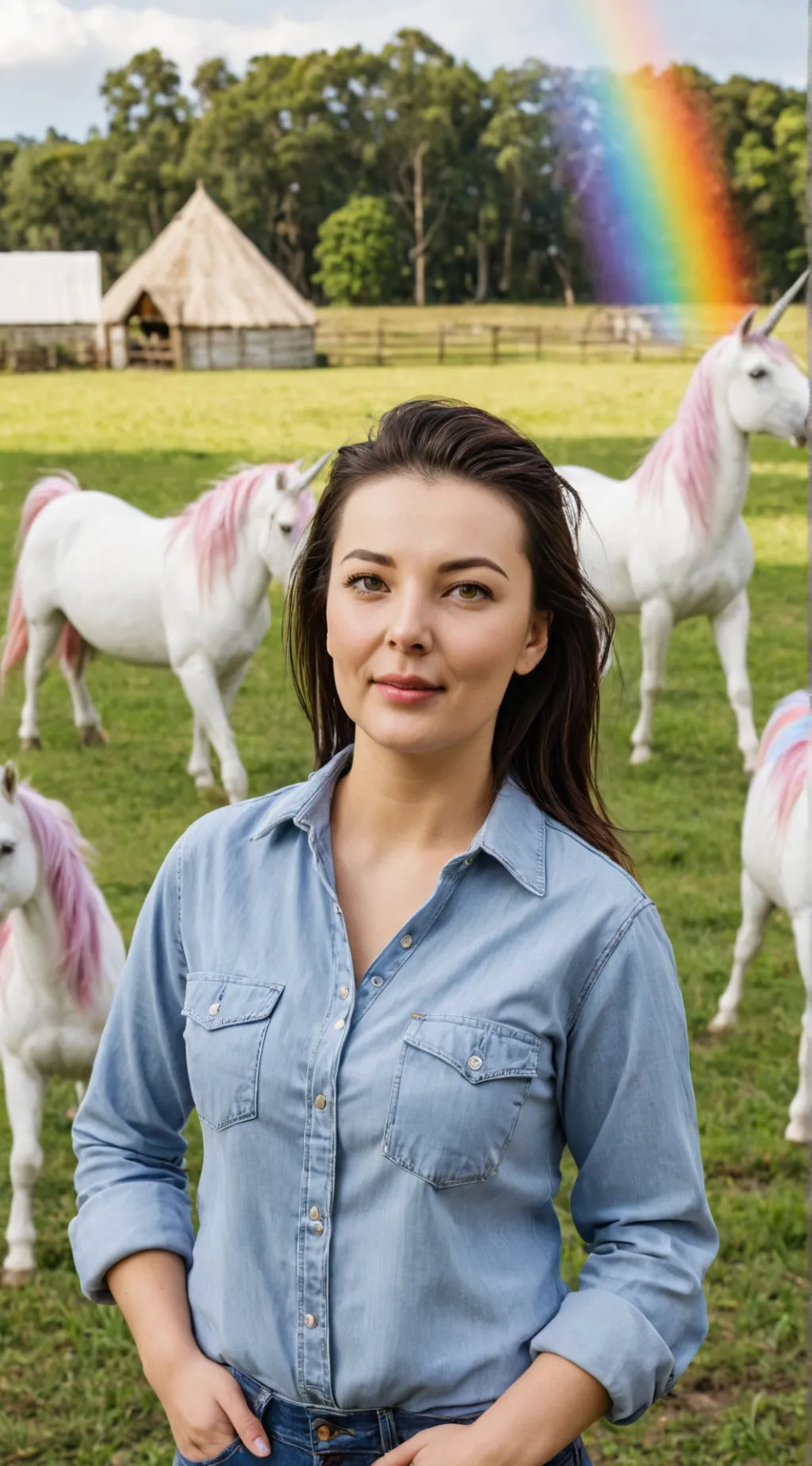 ai character: Unicorn Farm background
