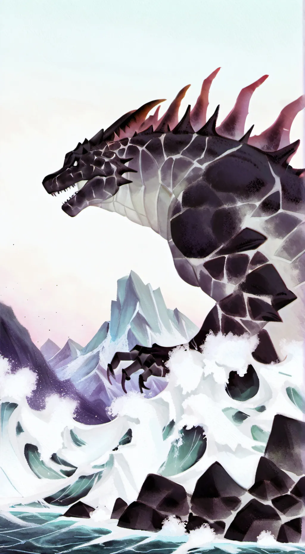 ai character: Evolved Godzilla background