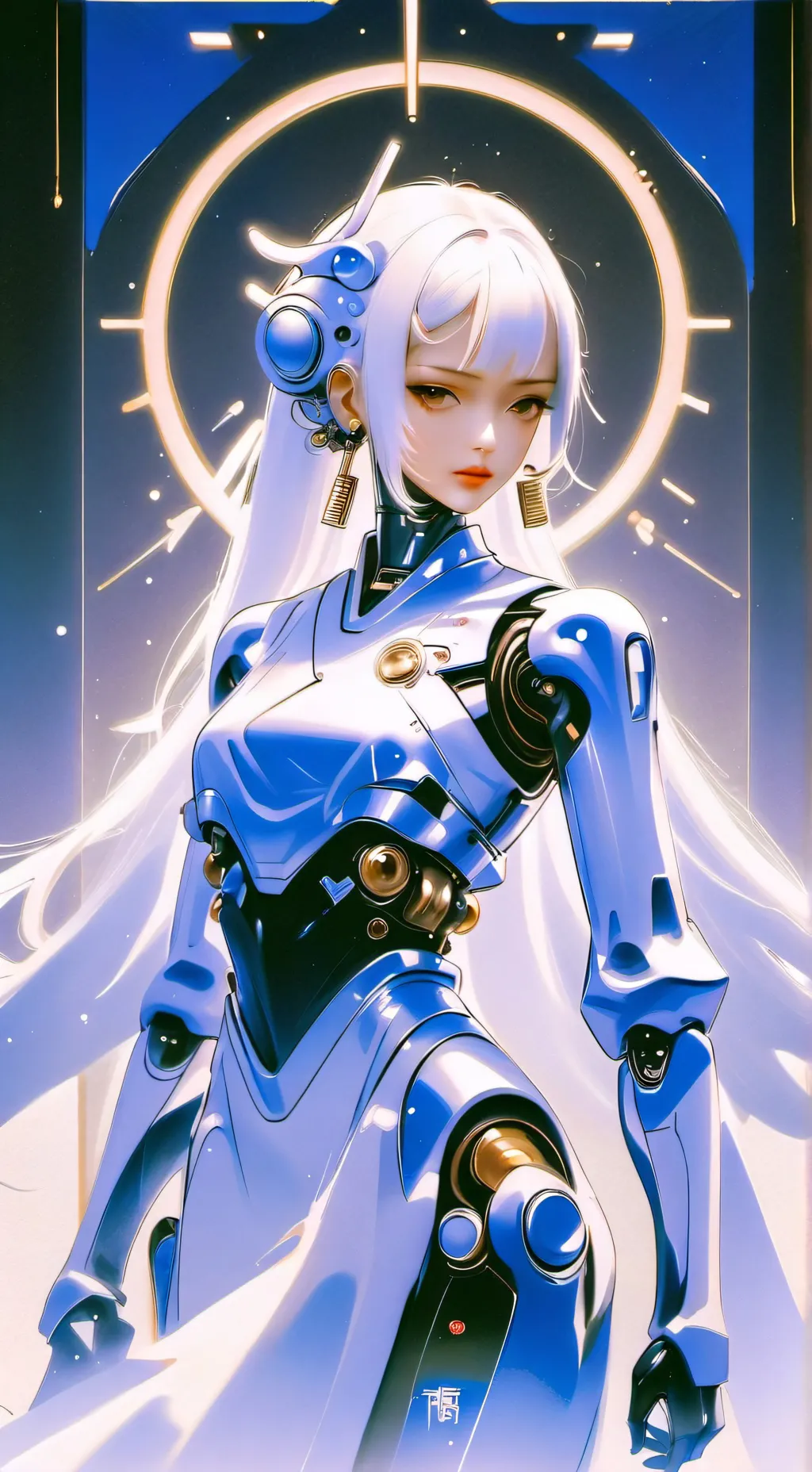 ai character: ¿Luna the cyborg¿? background