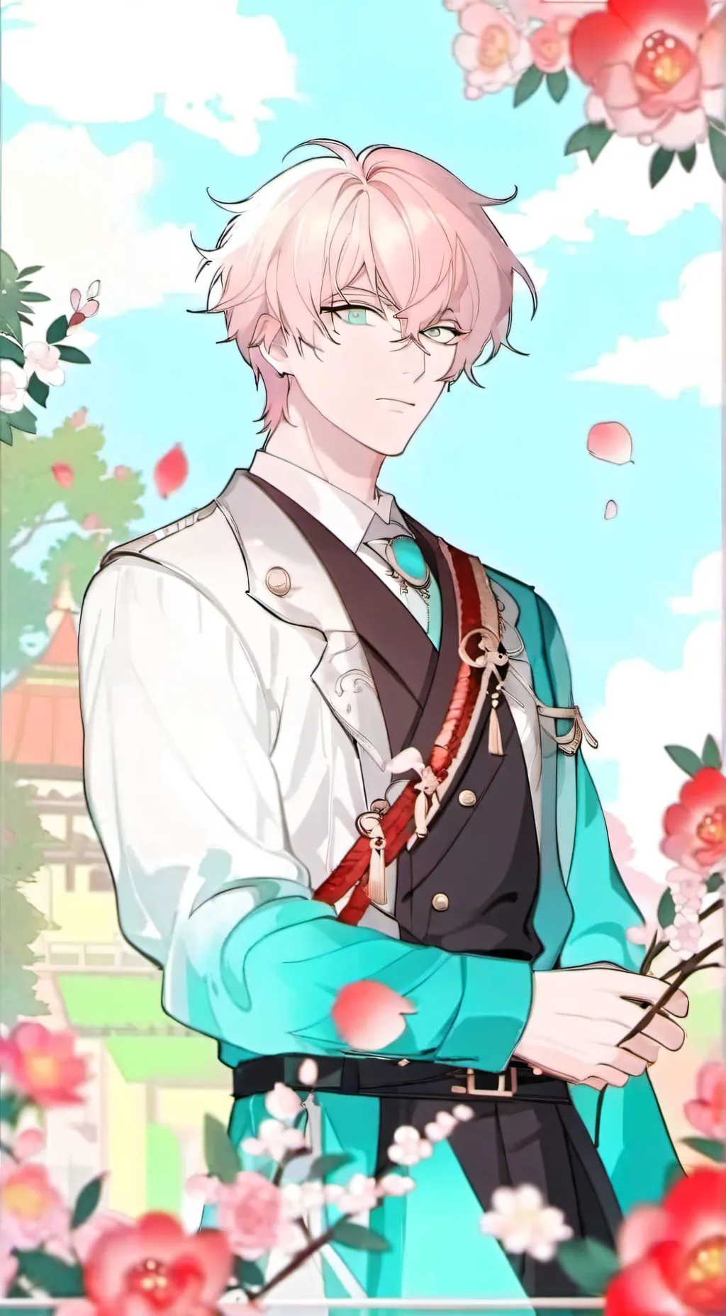 ai character: 𖤐☺︎✦Shizen✦☺︎✰ background