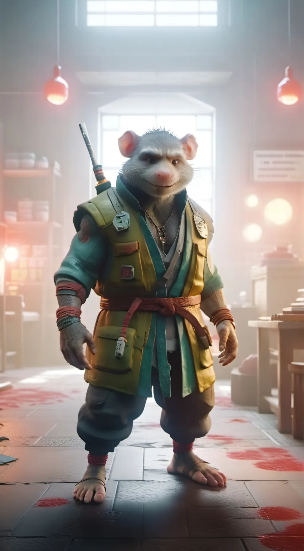 ai character: dr evilMr splinter background
