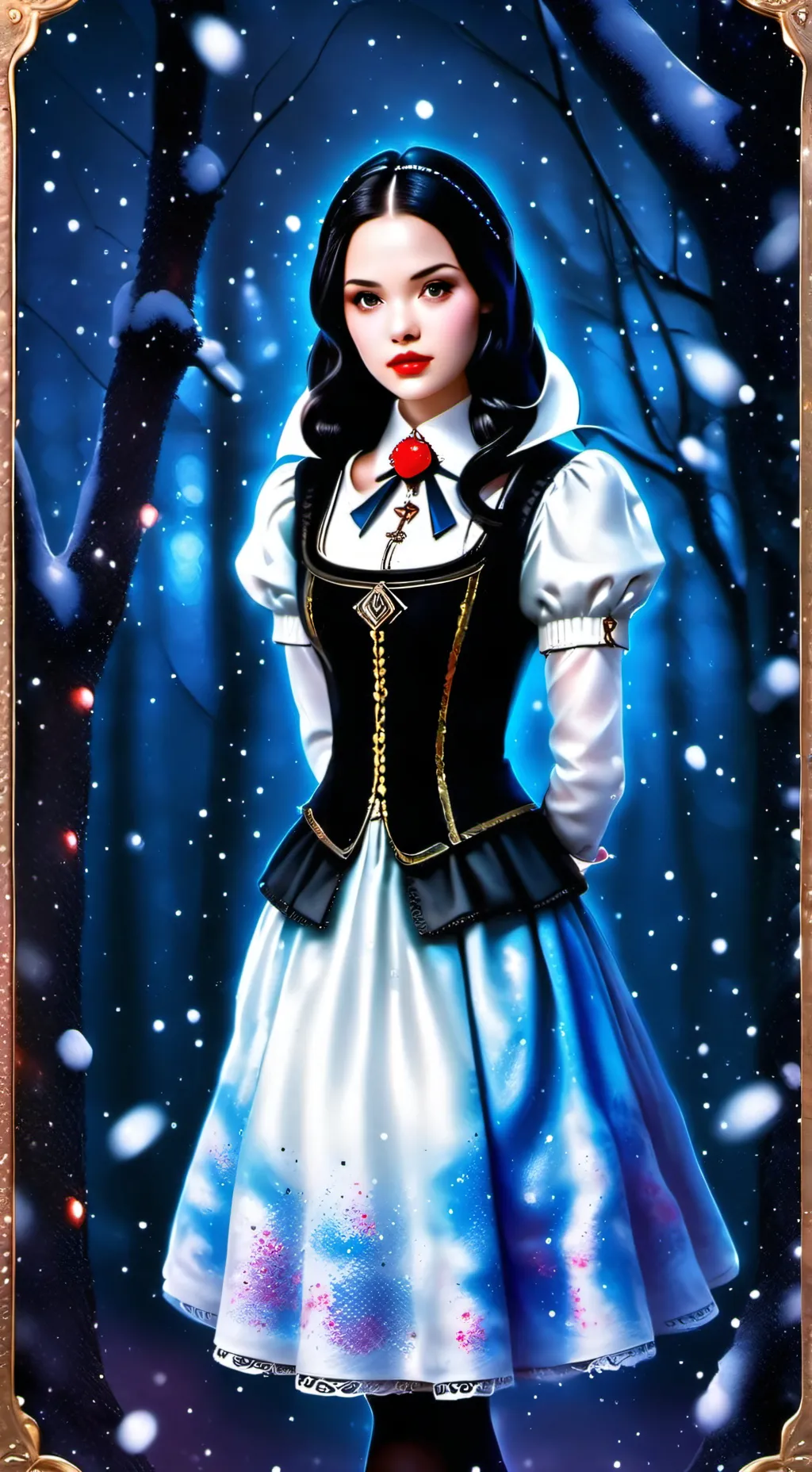 ai character: Snow White Blood  background
