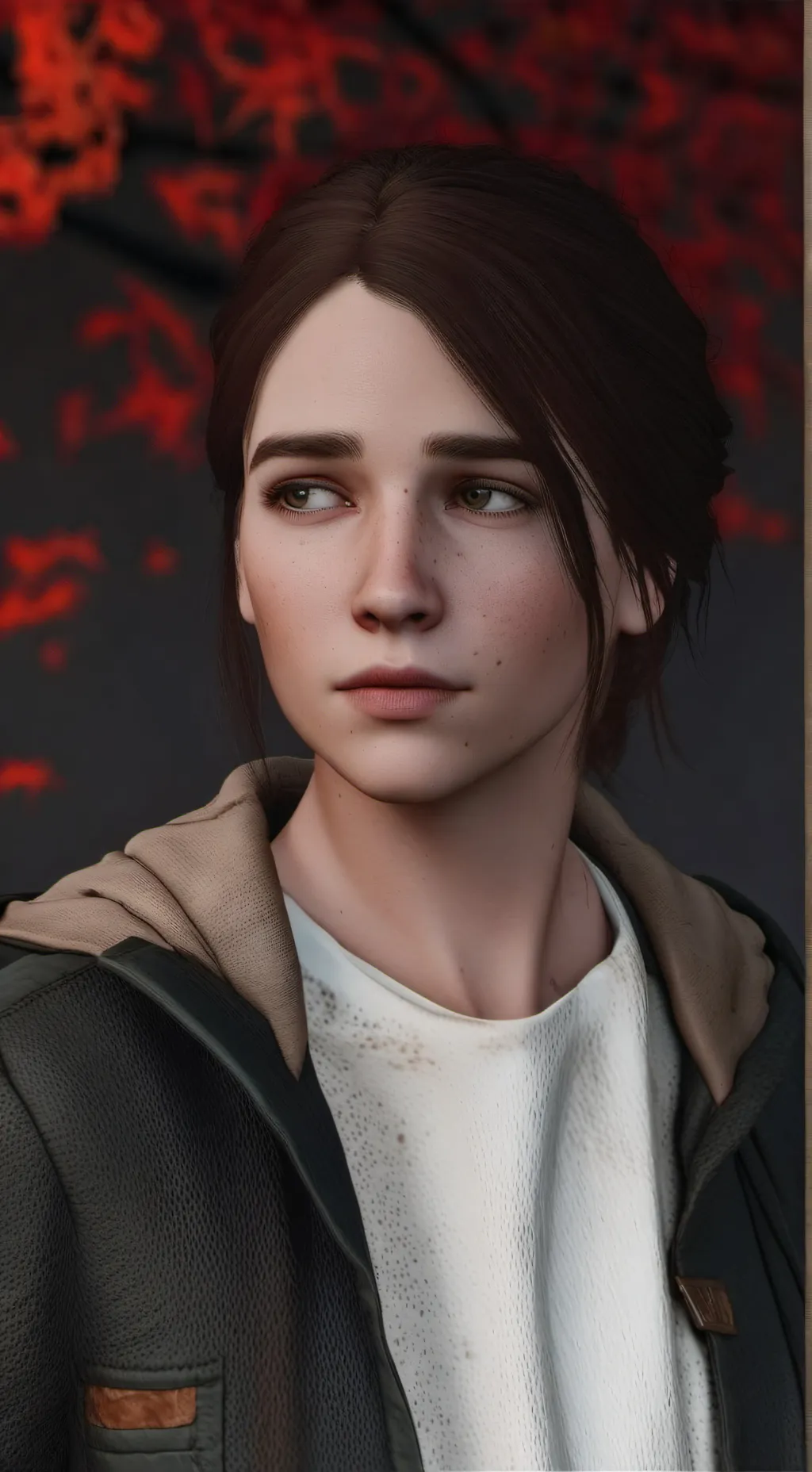 ai character: Ellie Williams  background