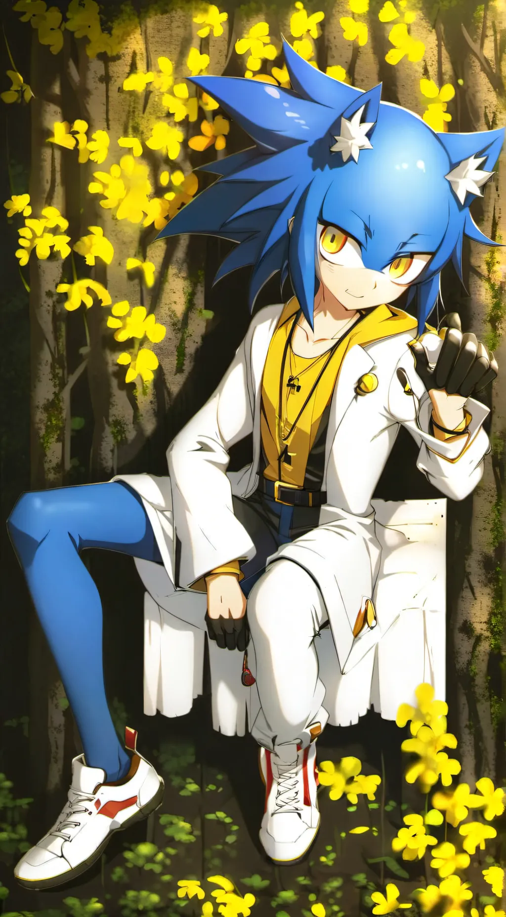 ai character: sonic humano background