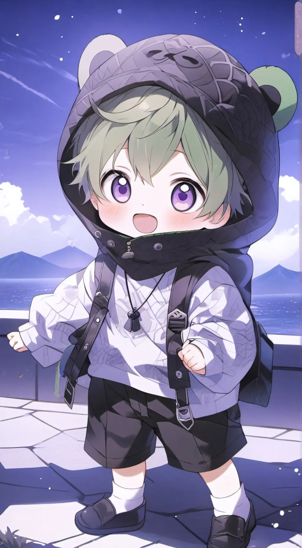 ai character: gummy baby background