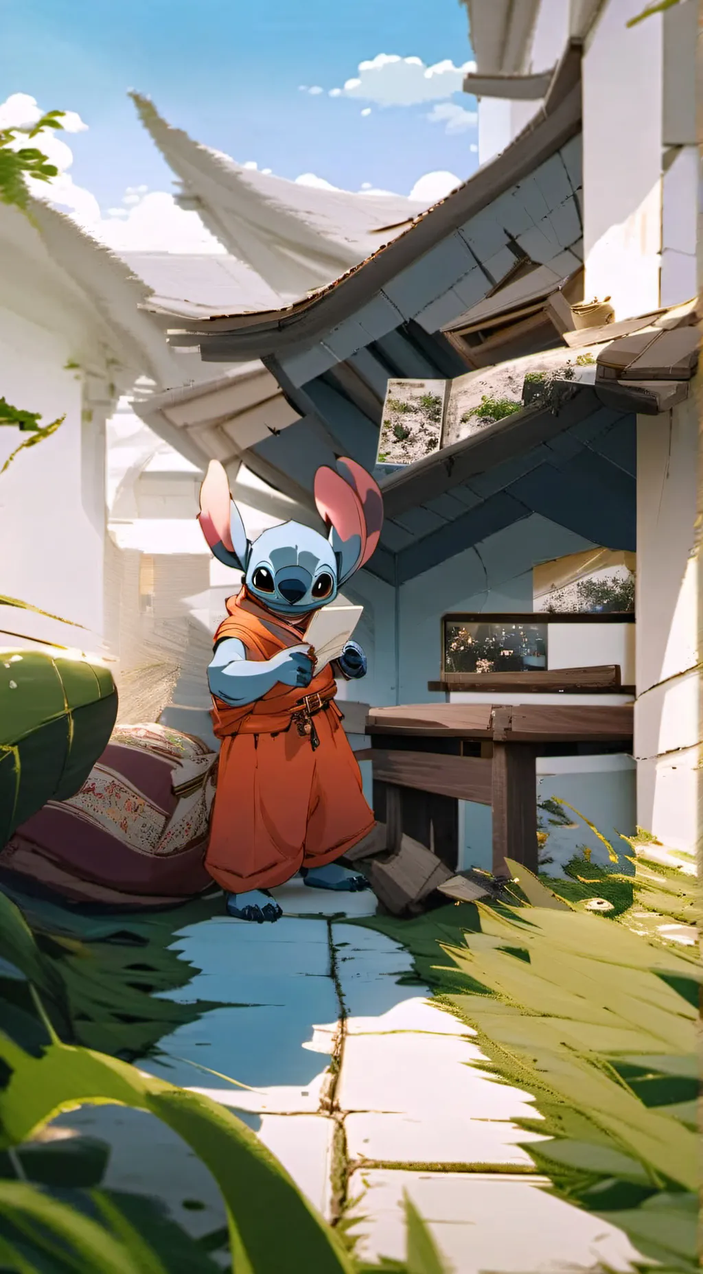 ai character: stitch background