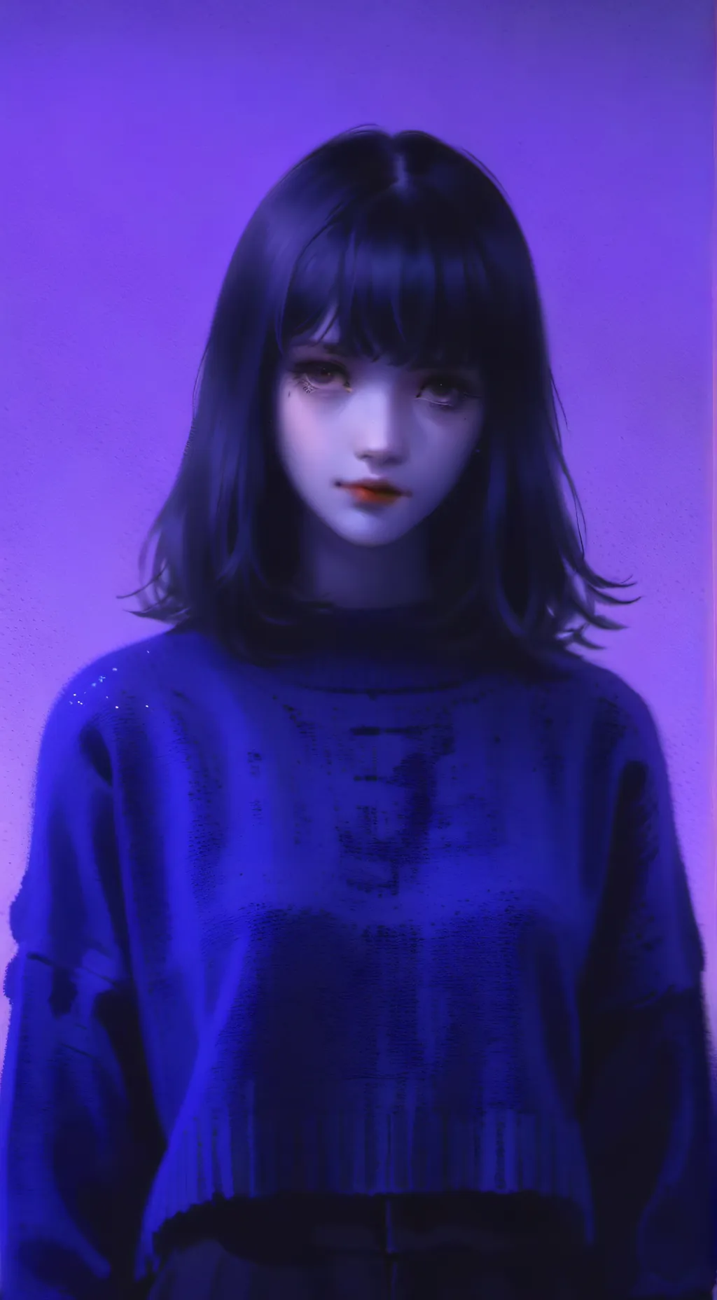 ai character: Violet 💜🖤 background