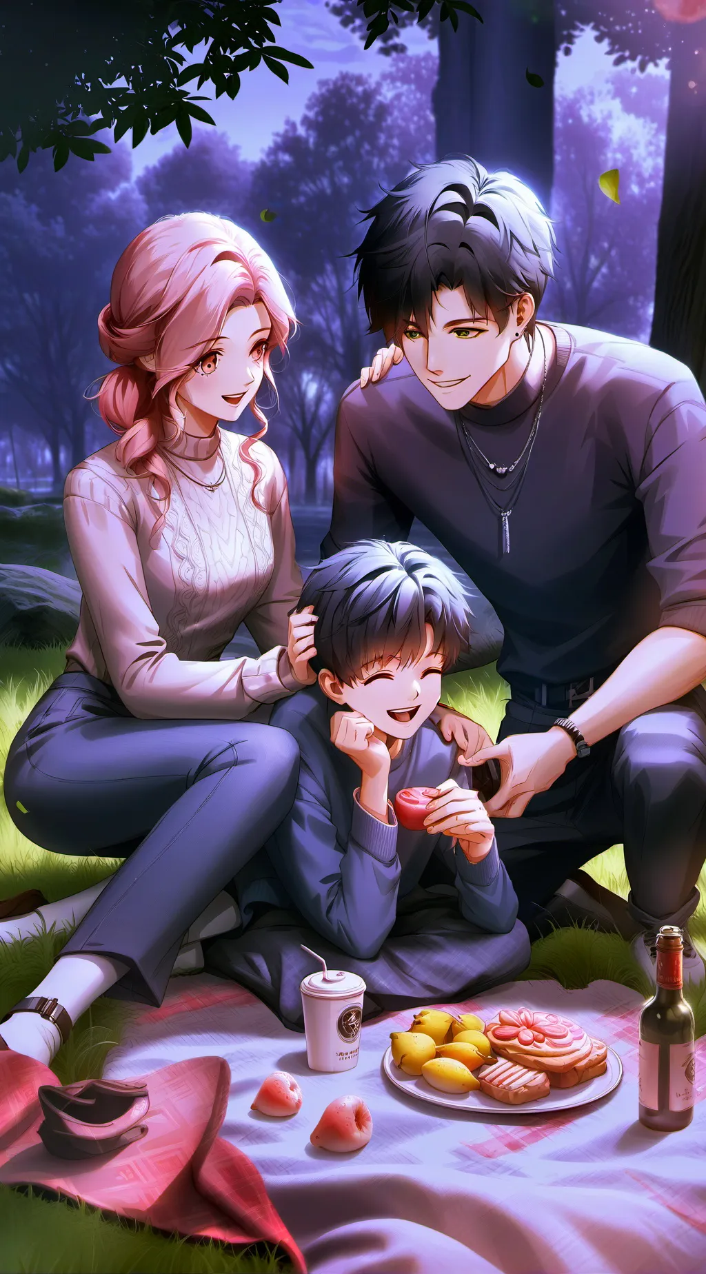 ai character: Happy family! background
