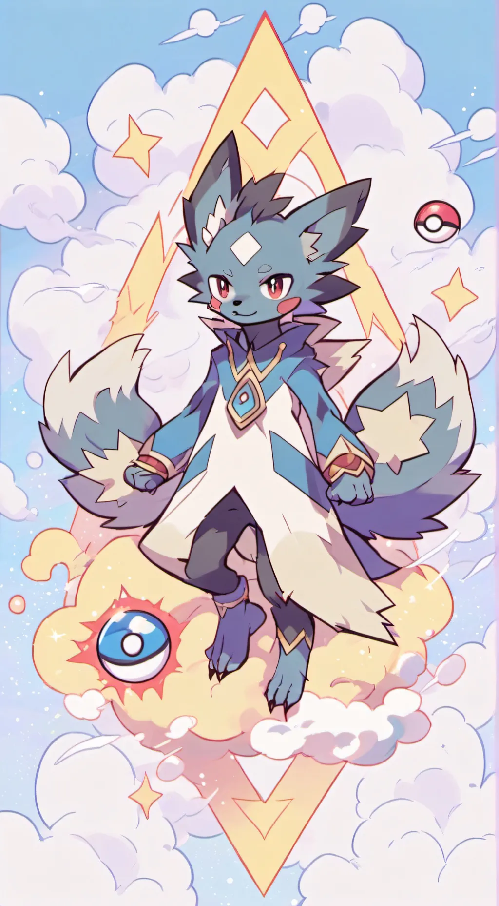 ai character: Lucario  background
