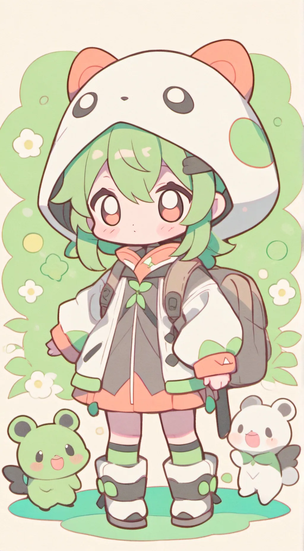 ai character: emoij cat heat background