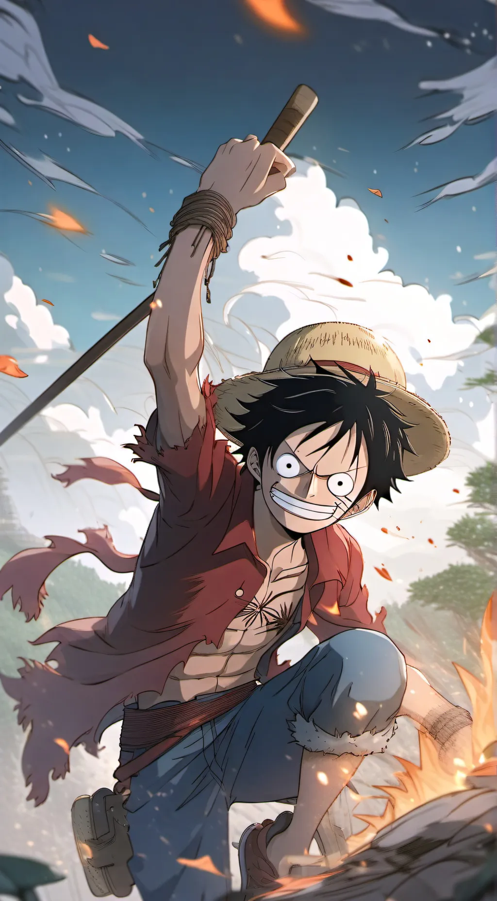 ai character: Monkey D. Luffy background