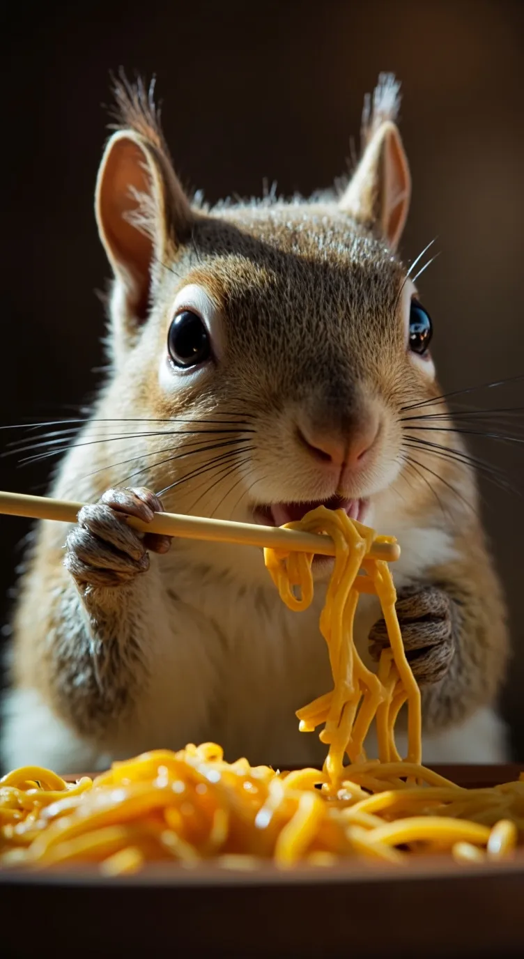 ai character: Mukbanger Squirrel background