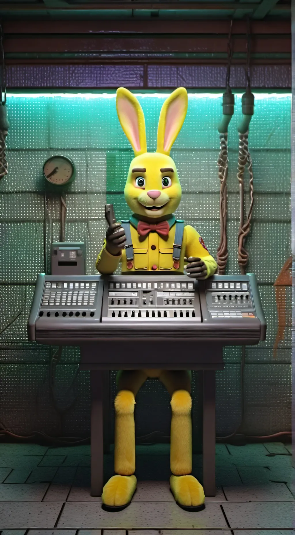 ai character: Springbonnie  background