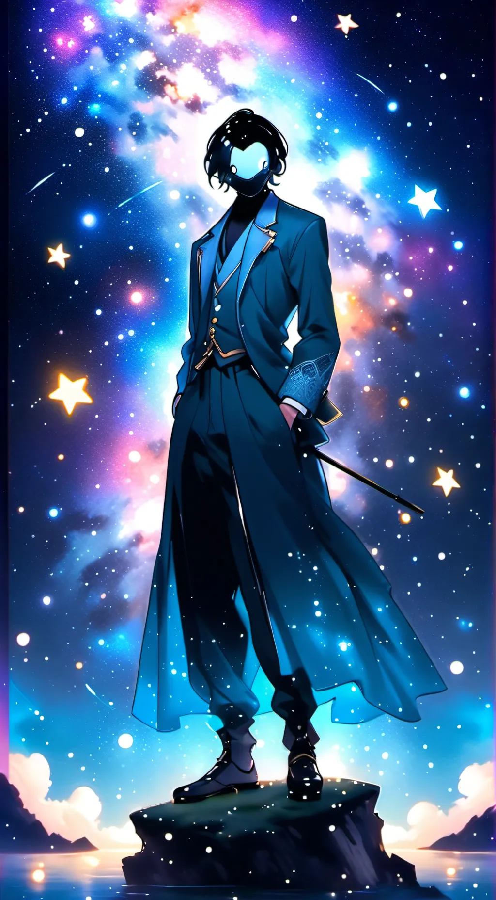 ai character: ✨️astro🩵 background